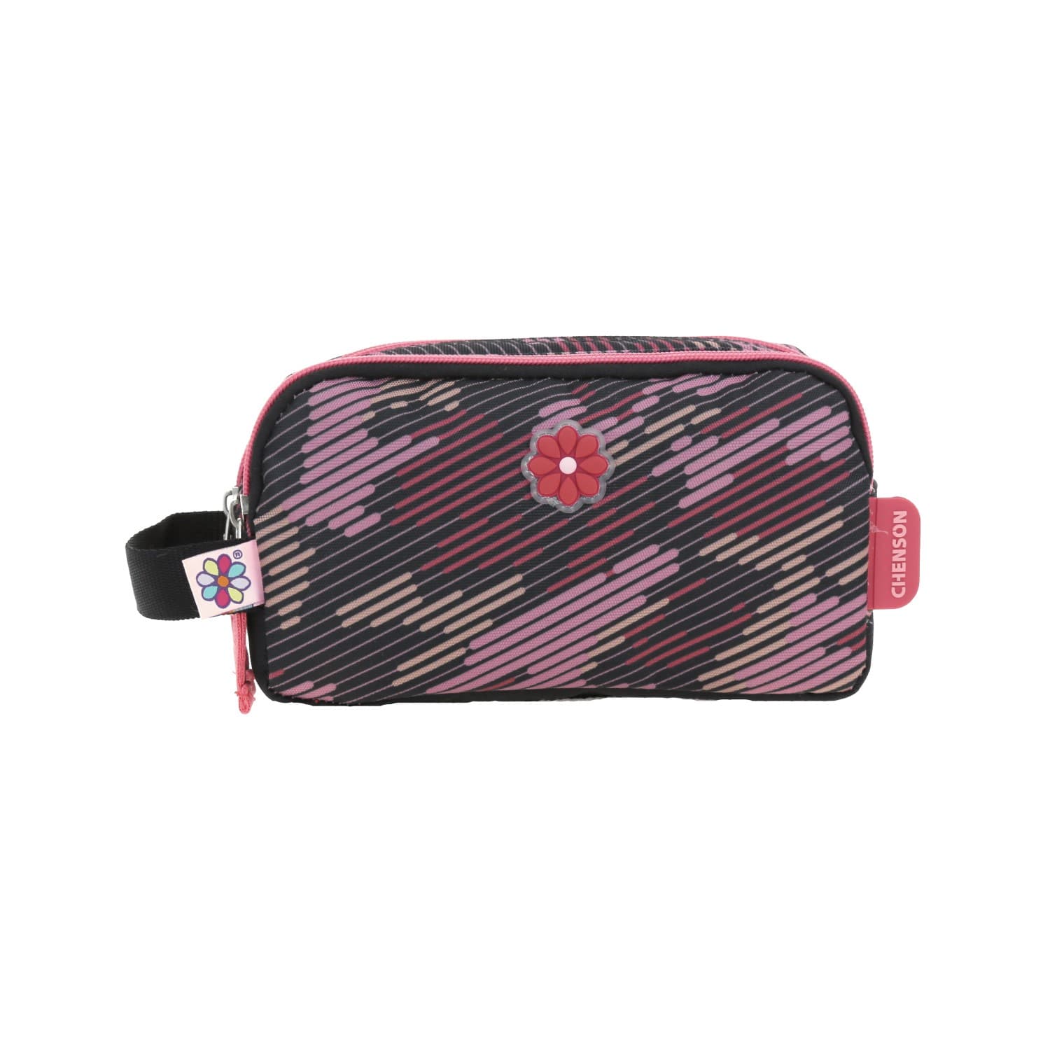 Lapicera escolar para niña Happy Girl by Chenson color negro con doble compartimento