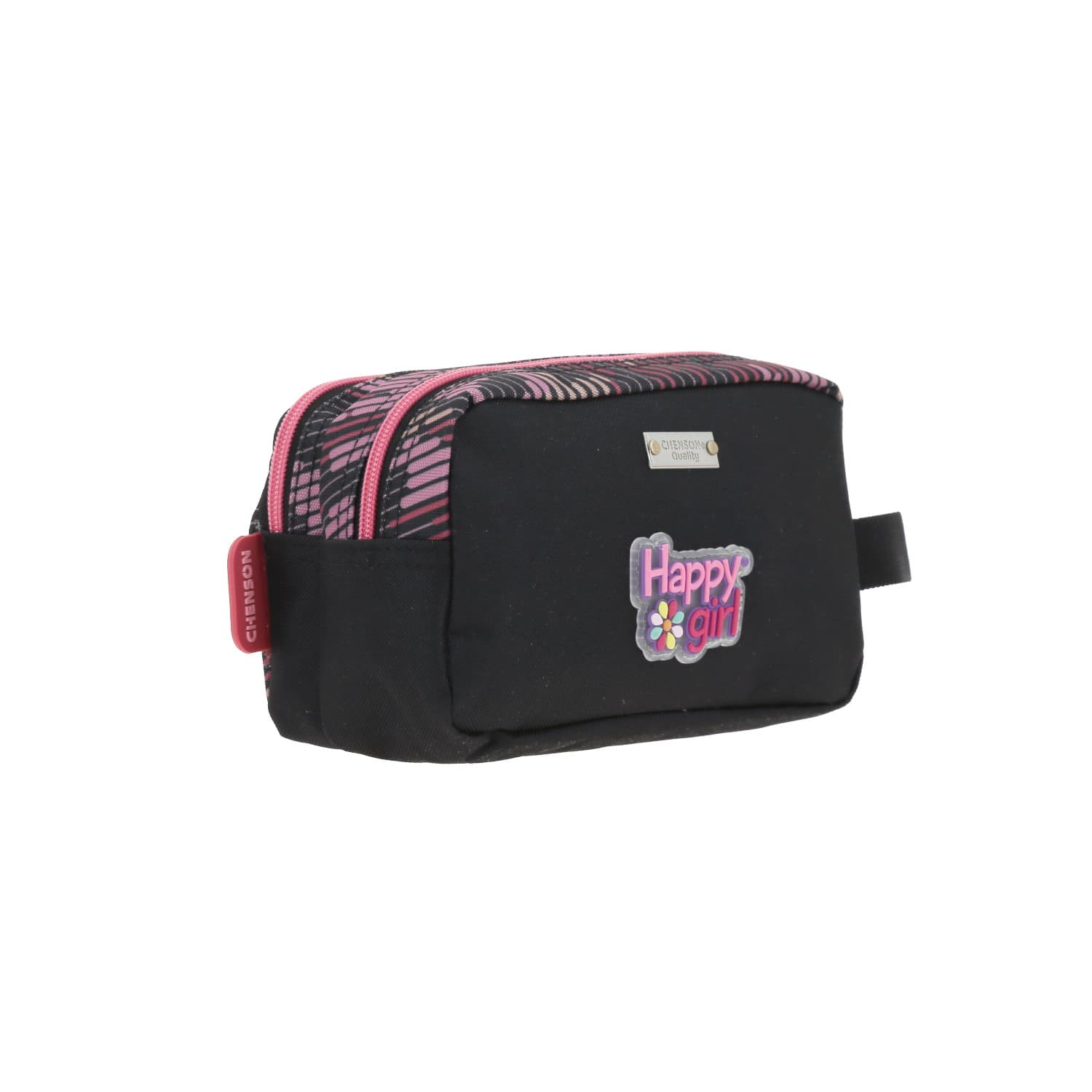 Lapicera escolar para niña Happy Girl by Chenson color negro con doble compartimento 3