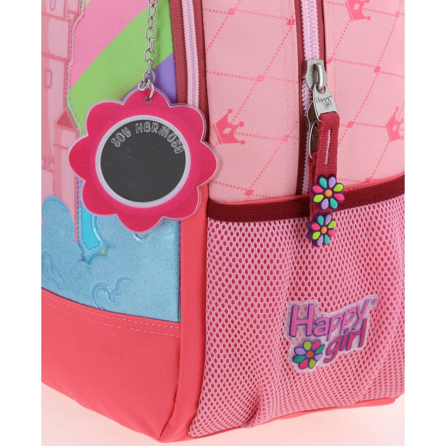 Mochila escolar para niña Happy Girl by Chenson rosa con amplio espacio - vista 2