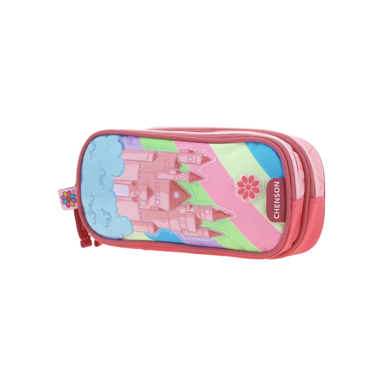 Lapicera escolar Happy Girl by Chenson rosa con doble compartimento 2