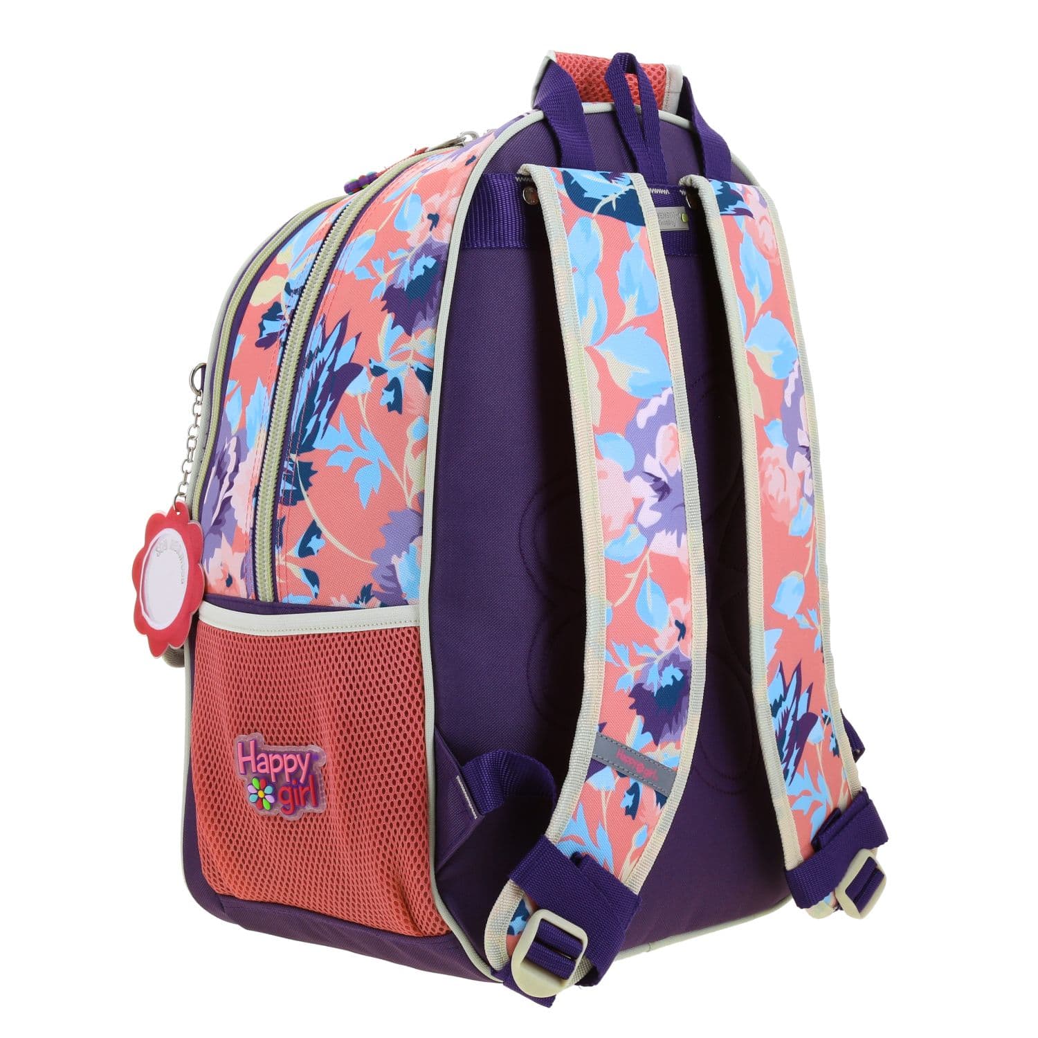 Mochila escolar para niña Happy Girl by Chenson color rosa con cierre 3