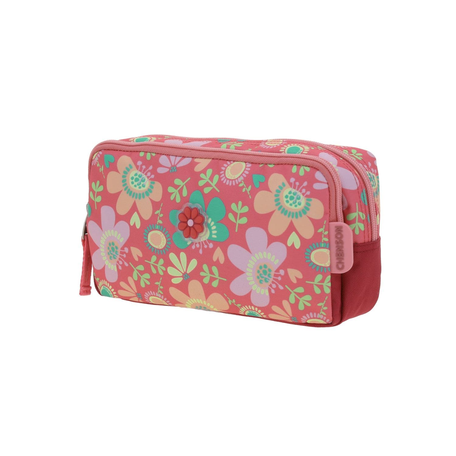 Lapicera escolar para niña Happy Girl by Chenson color rosa con doble compartimento 2