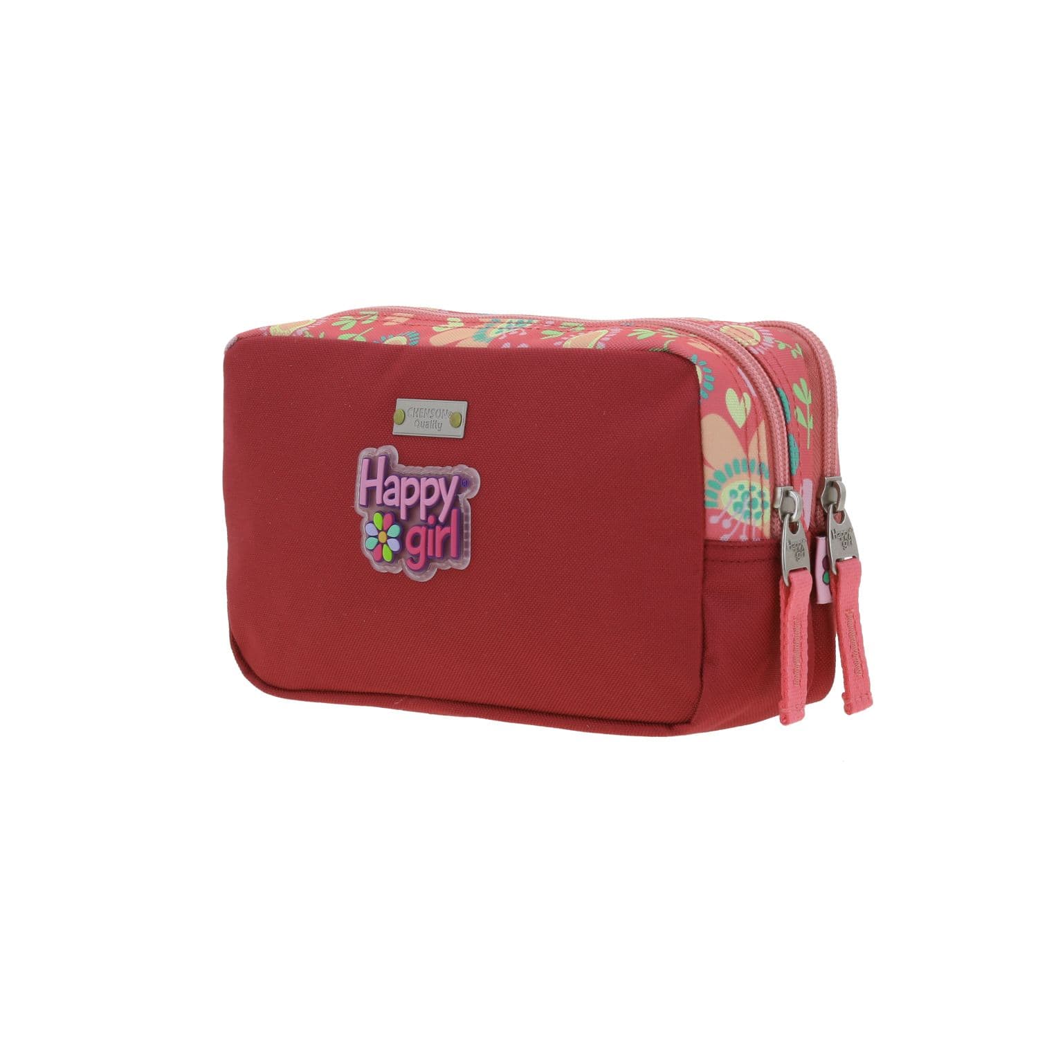 Lapicera escolar para niña Happy Girl by Chenson color rosa con doble compartimento 5