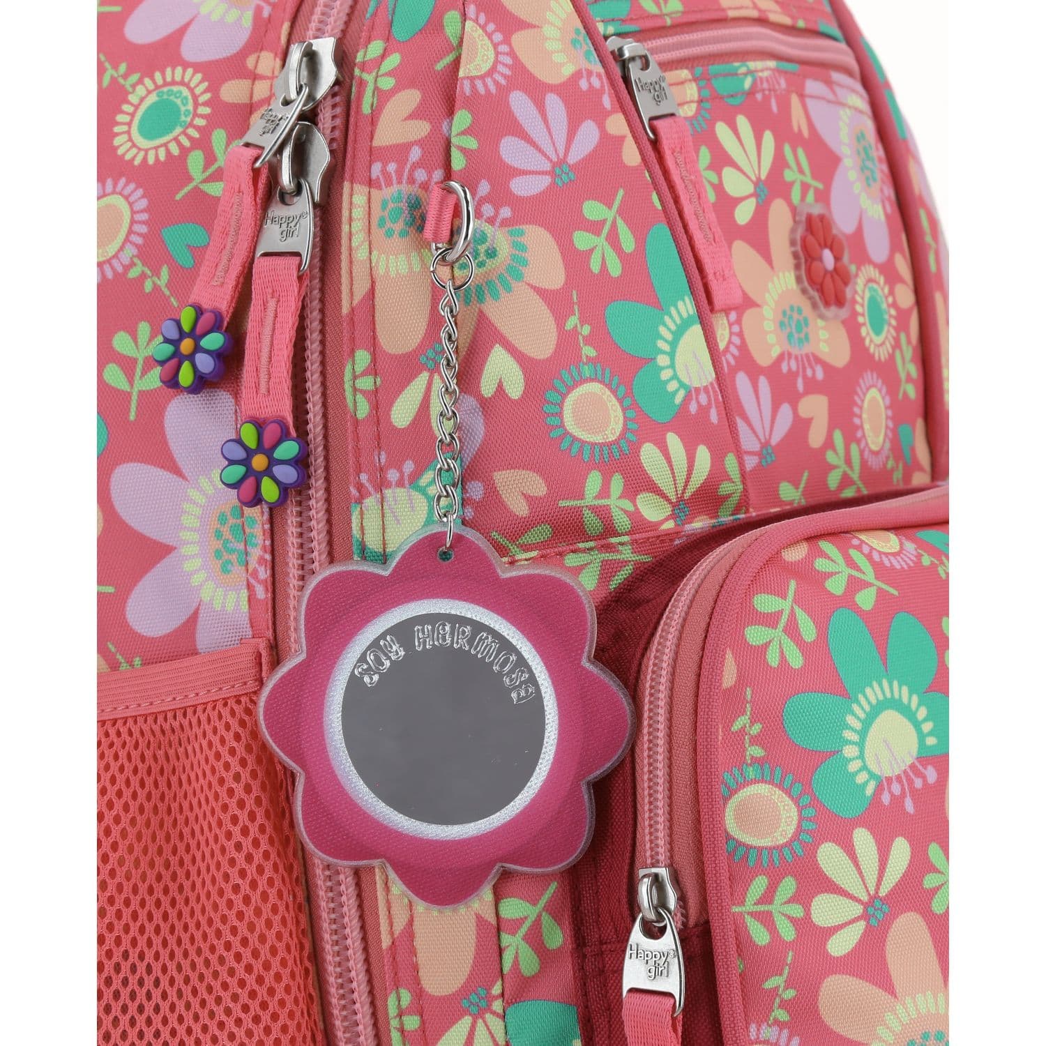 Mochila con Ruedas Happy Girl Rosa para Niña - Divertida y Duradera - vista 2