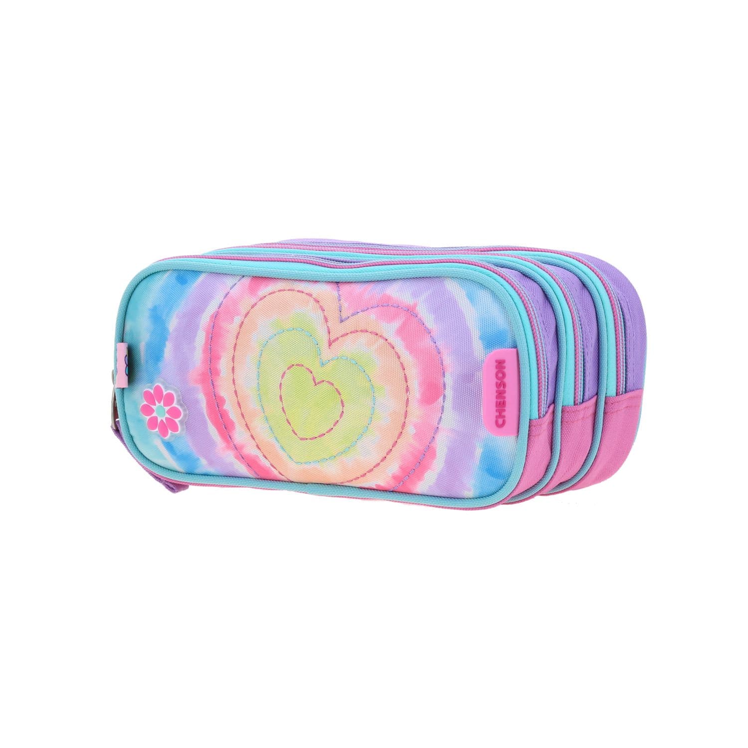 Lapicera escolar para niña Happy Girl by Chenson color rosa con triple compartimento 2