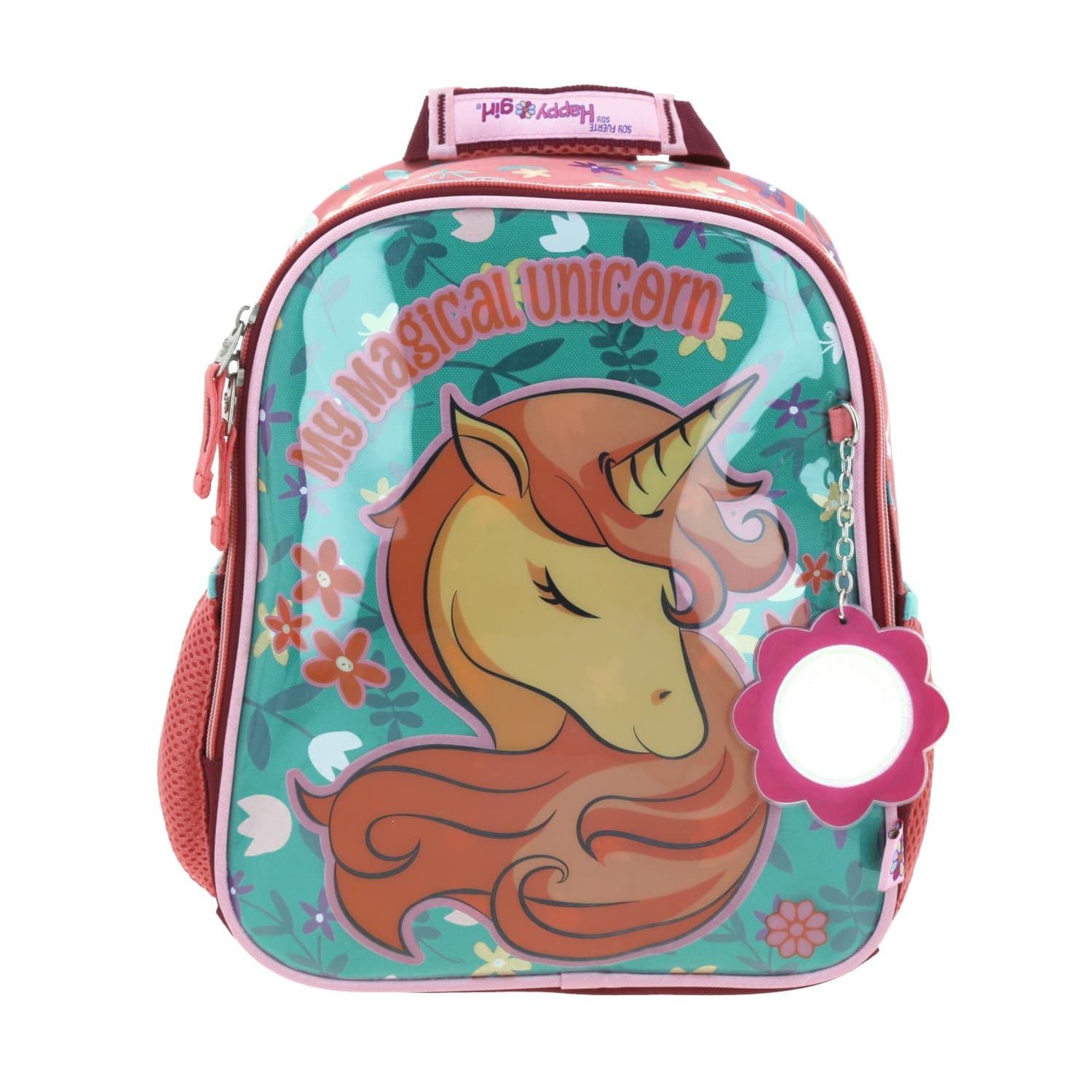 Mochila escolar para niña Happy Girl by Chenson Rosa con amplio compartimento