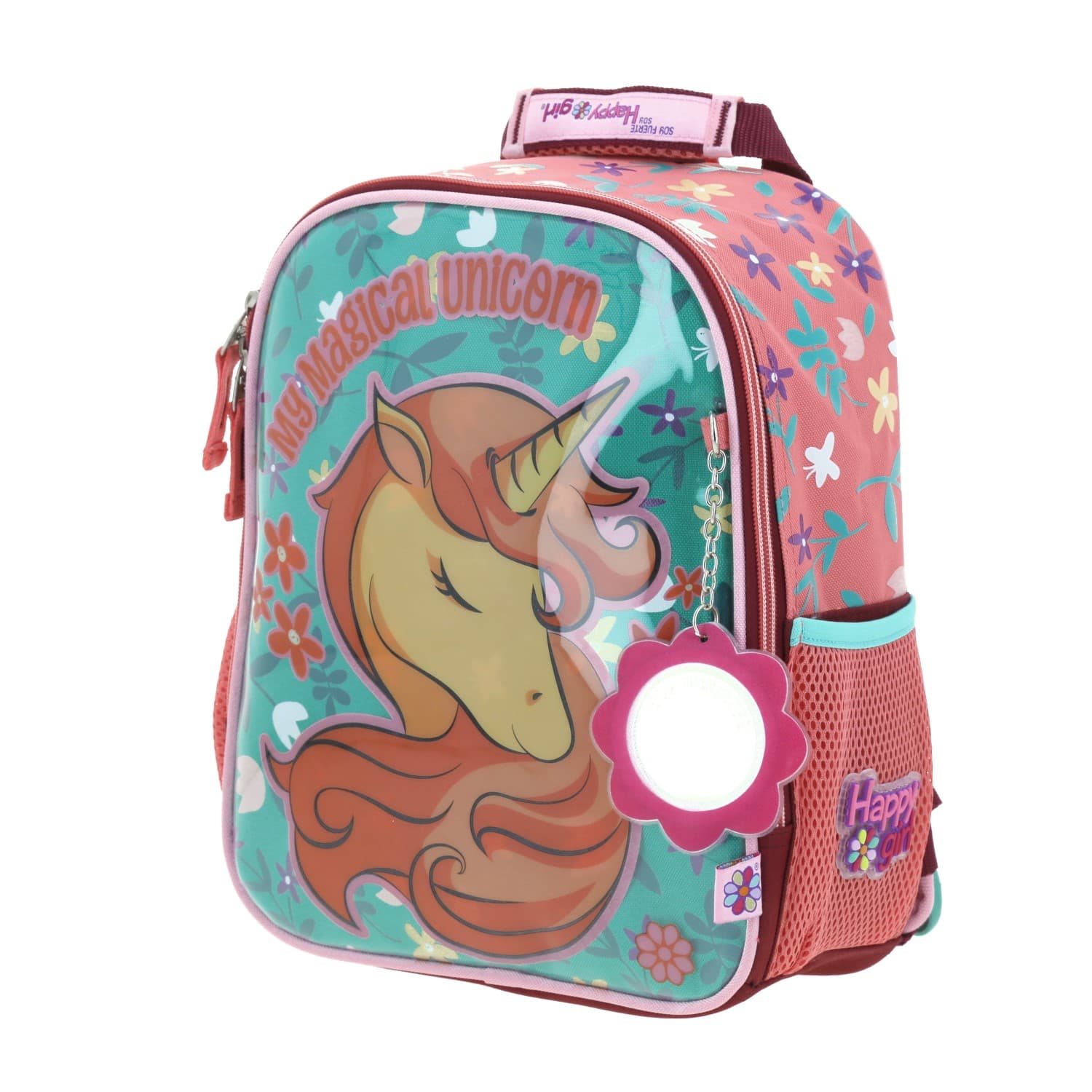 Mochila escolar para niña Happy Girl by Chenson Rosa con amplio compartimento 2