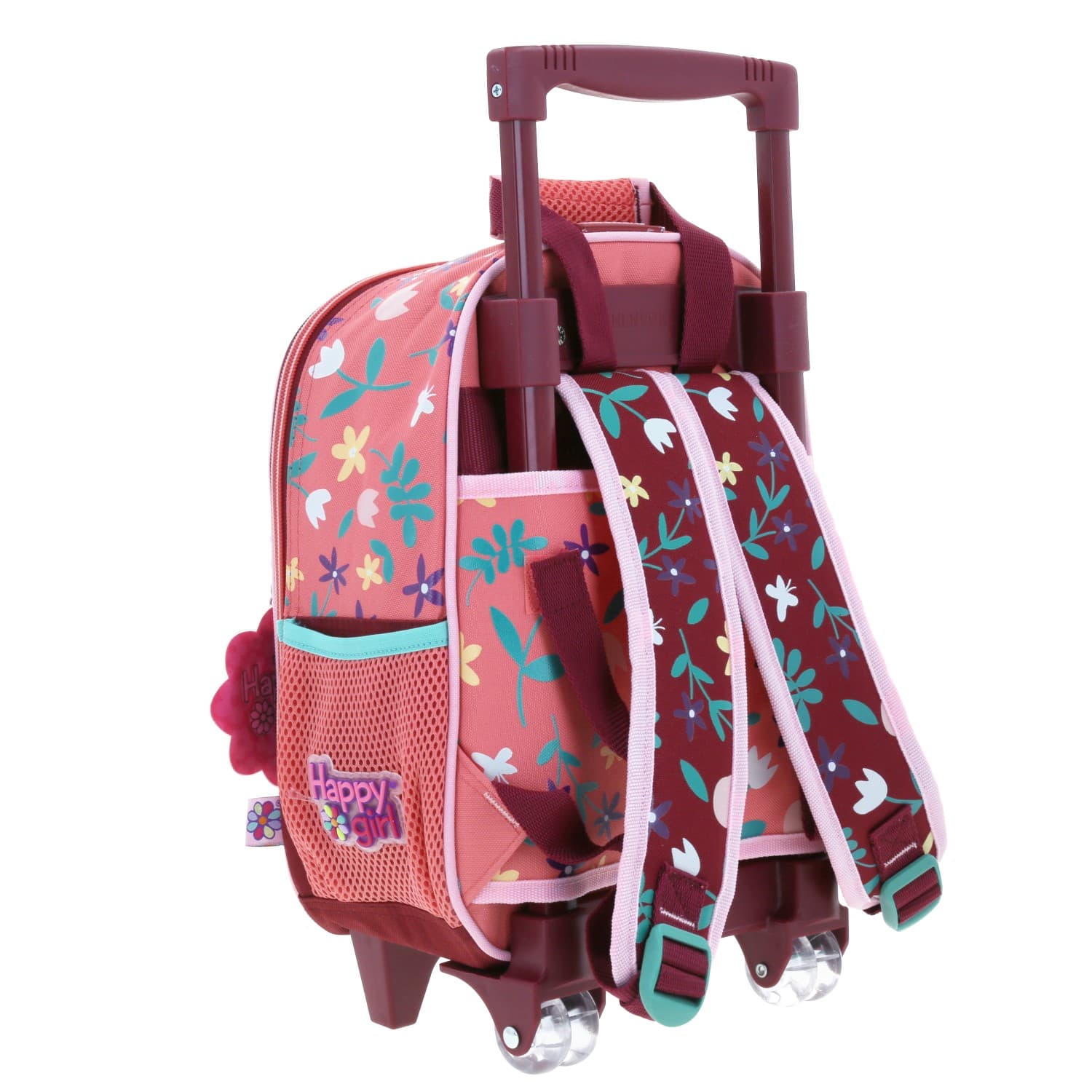 Mochila con Ruedas Happy Girl Rosa para Niña - Diversión y Durabilidad 3