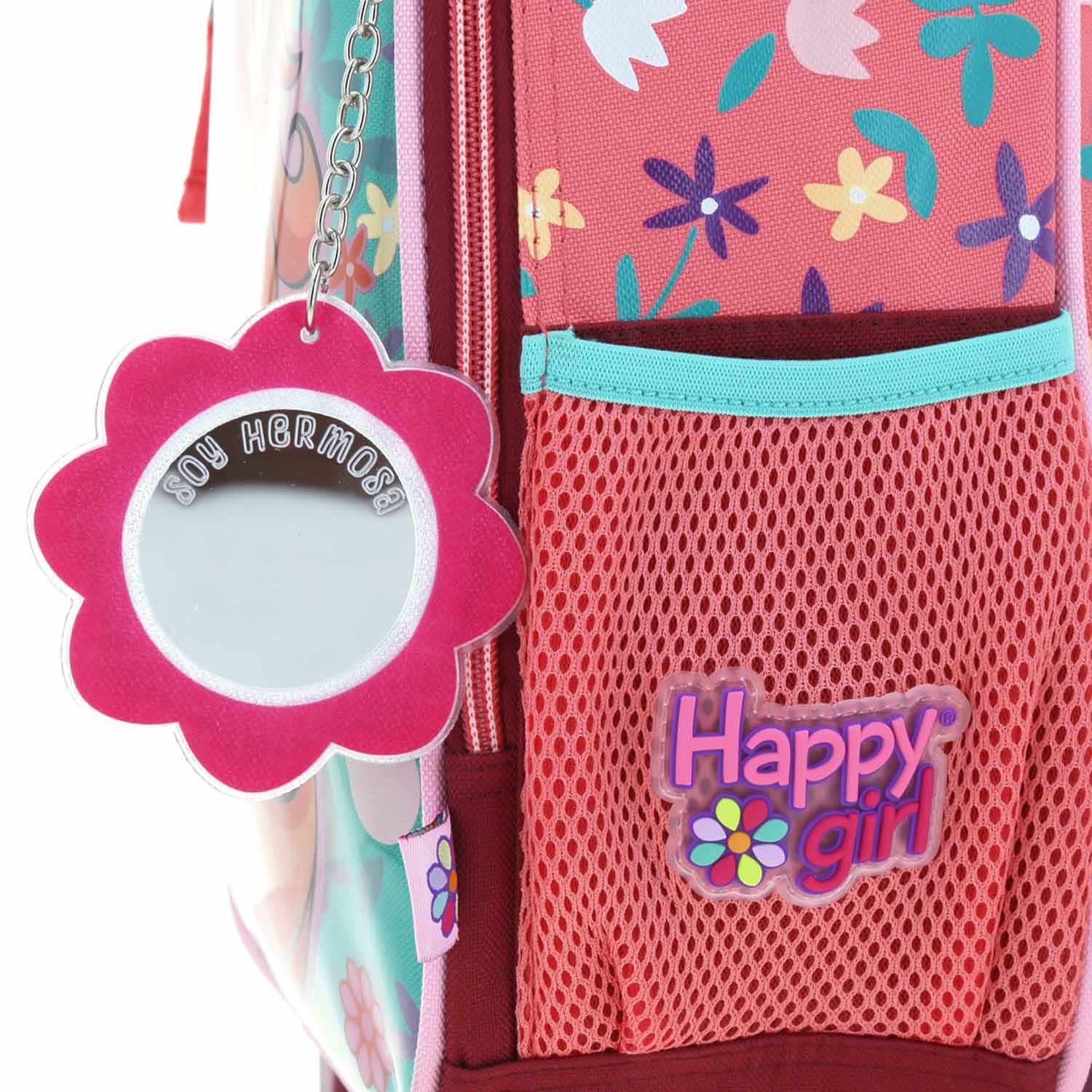 Mochila con Ruedas Happy Girl Rosa para Niña - Diversión y Durabilidad - vista 2