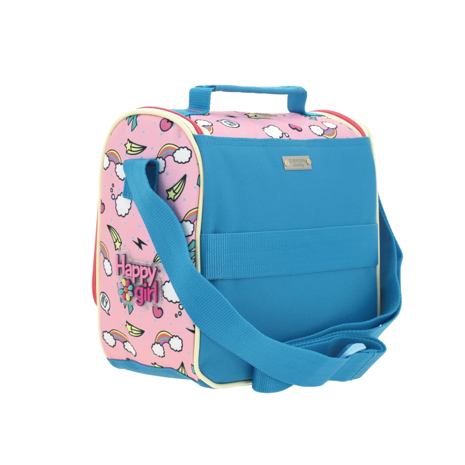 Lonchera escolar térmica Happy Girl rosa para niña - Diversión y durabilidad 3