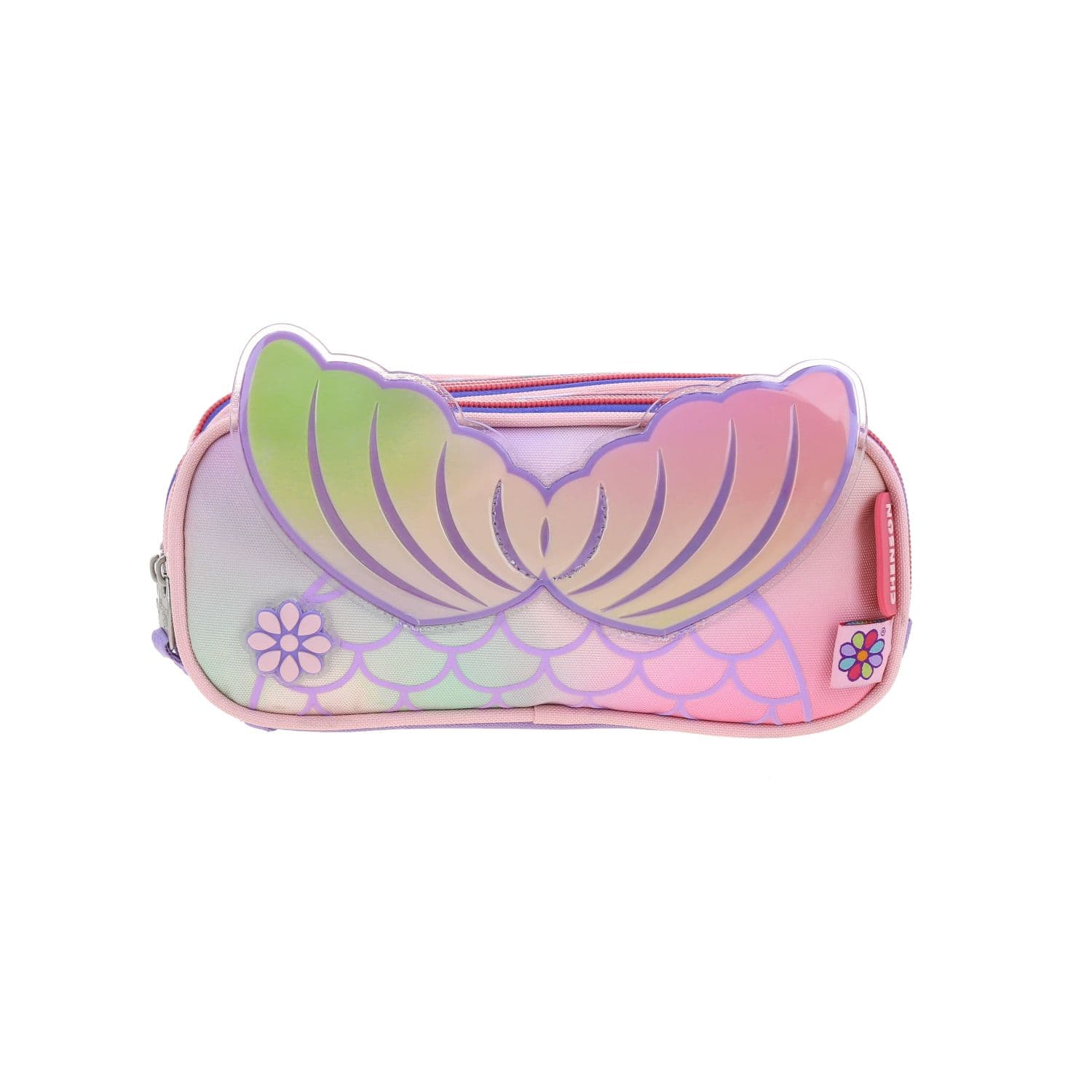 Lapicera escolar para niña Happy Girl Iridiscente con triple compartimento