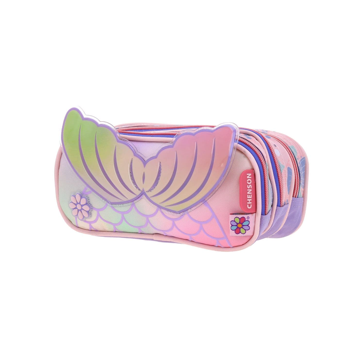 Lapicera escolar para niña Happy Girl Iridiscente con triple compartimento 2