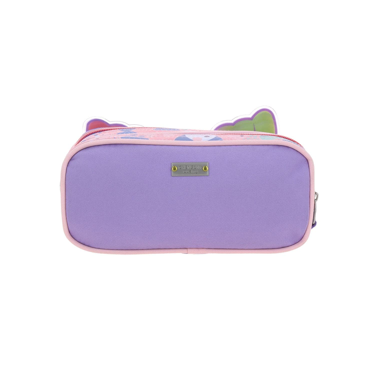 Lapicera escolar para niña Happy Girl Iridiscente con triple compartimento 4