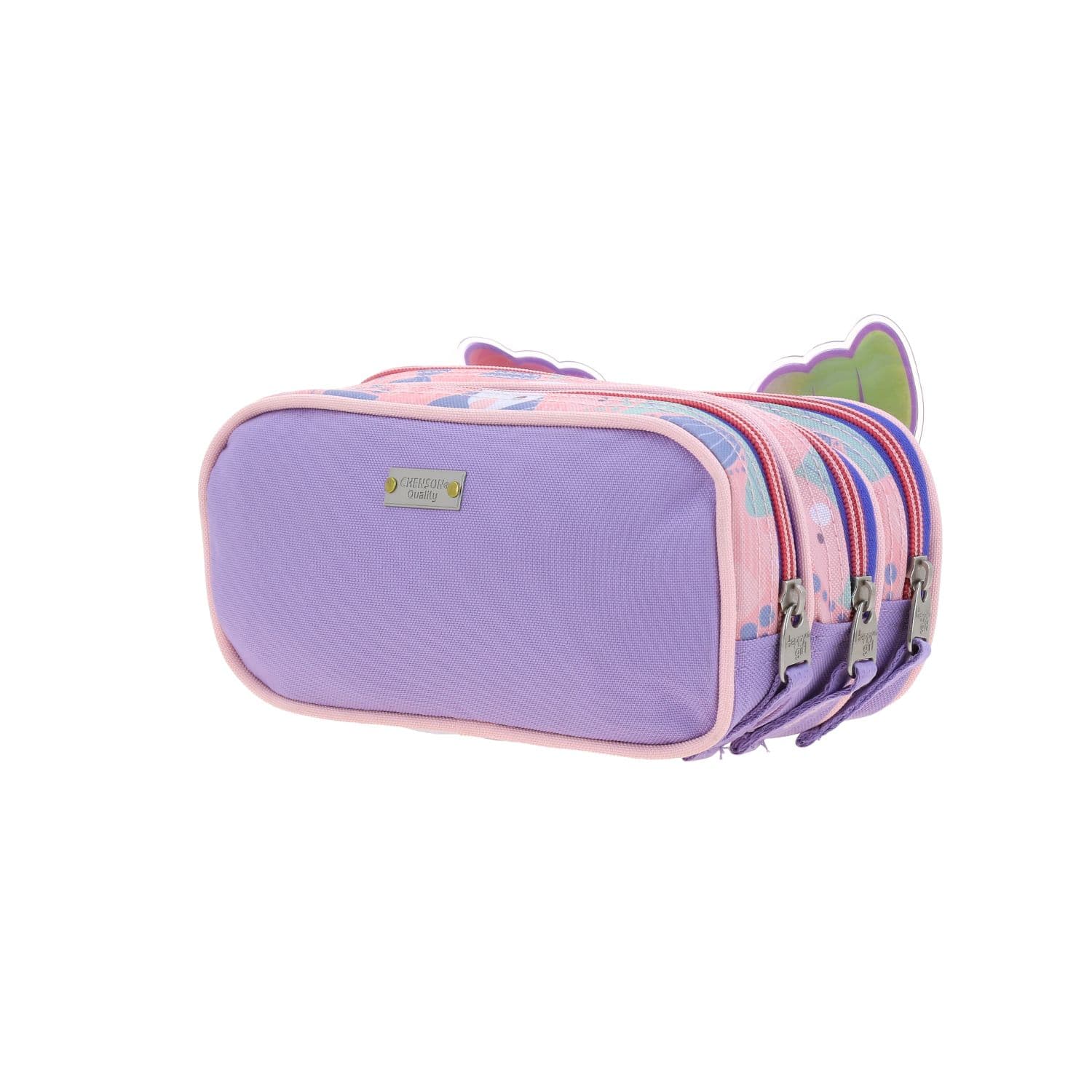 Lapicera escolar para niña Happy Girl Iridiscente con triple compartimento 5