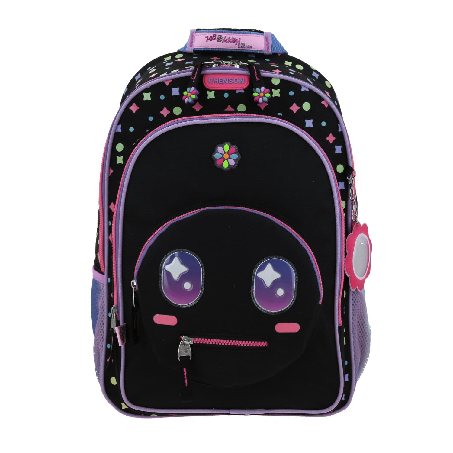 Mochila escolar para niña Happy Girl by Chenson color negro - Duradera y divertida