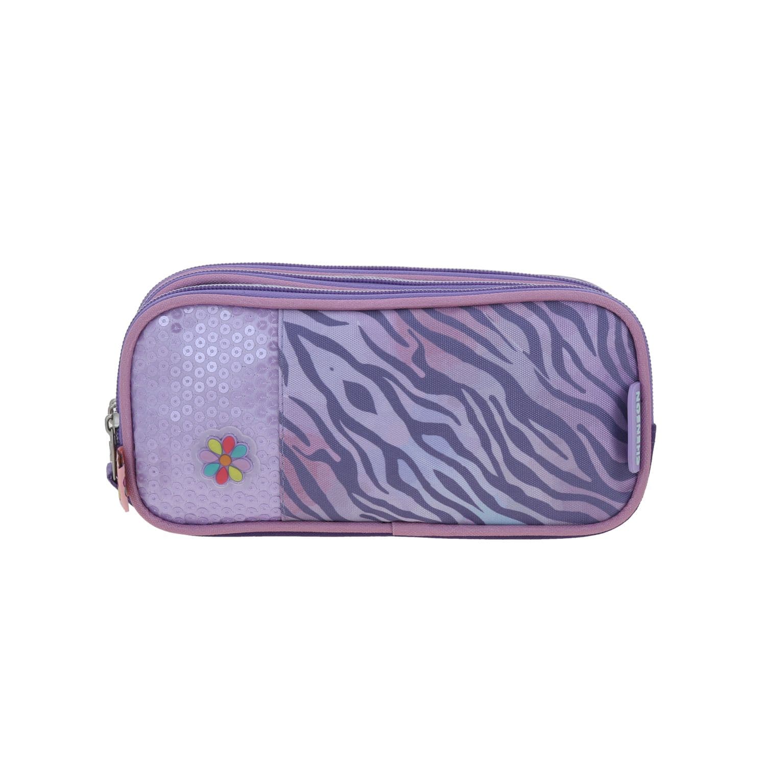 Lapicera escolar para niña Happy Girl by Chenson color uva con triple compartimento