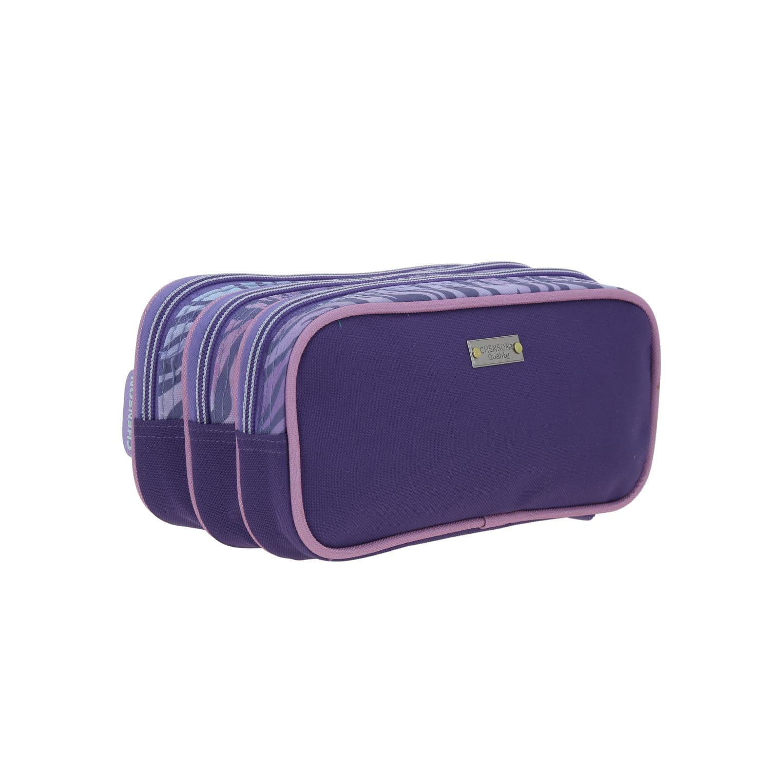 Lapicera escolar para niña Happy Girl by Chenson color uva con triple compartimento 3