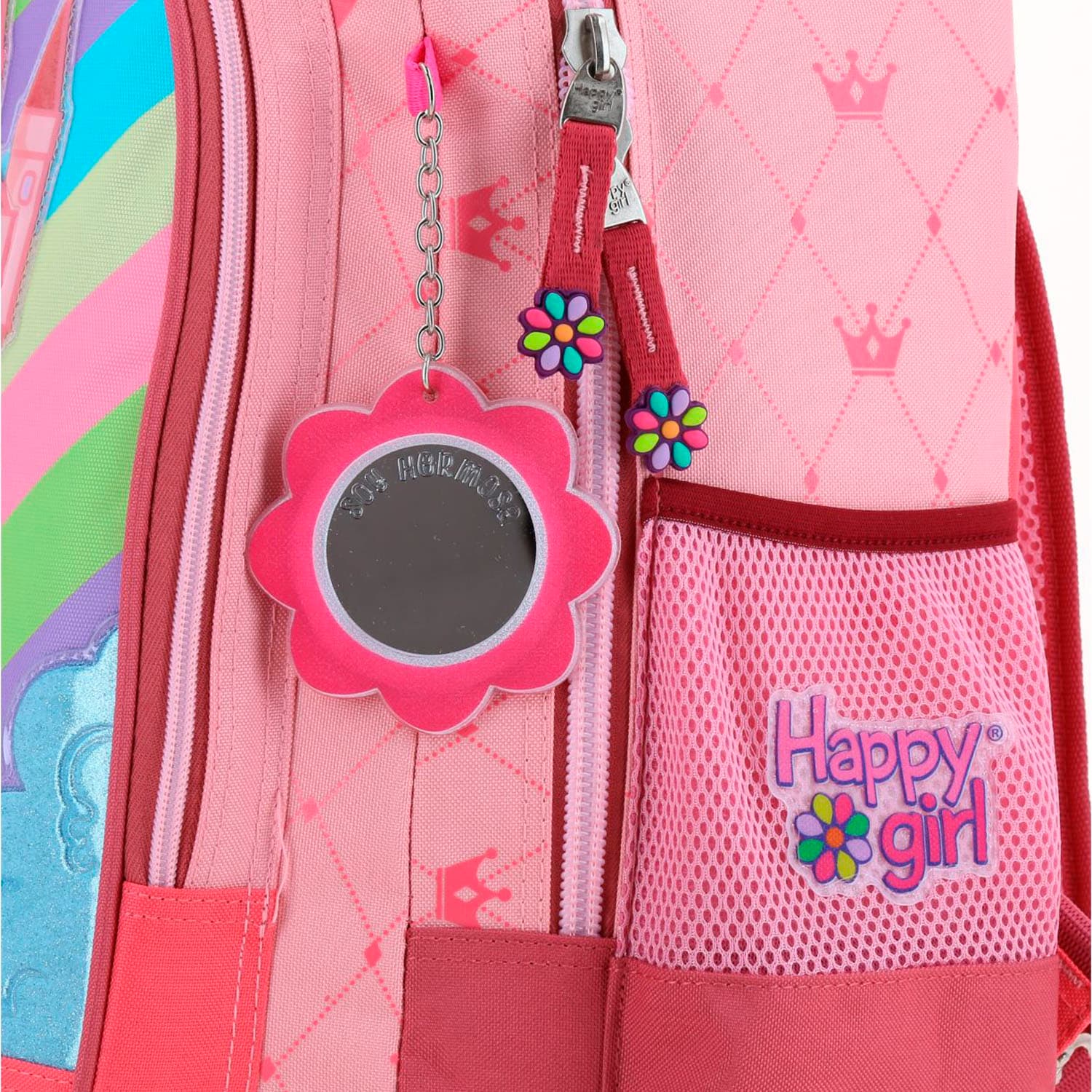 Mochila con Ruedas Happy Girl Rosa para Niña - Diversión y Durabilidad - vista 2