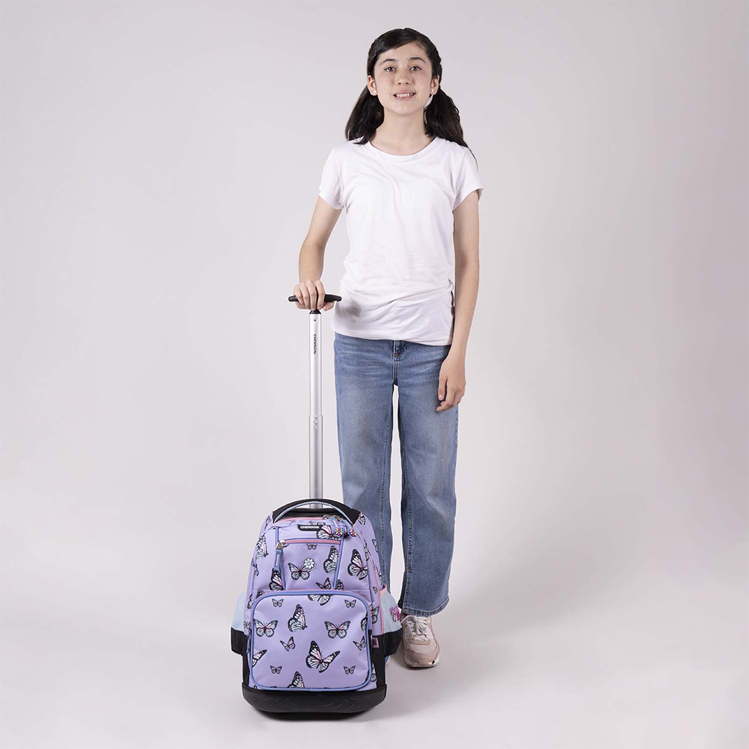 Mochila con Ruedas Happy Girl Violeta para Niña - Diversión y Durabilidad - vista 2