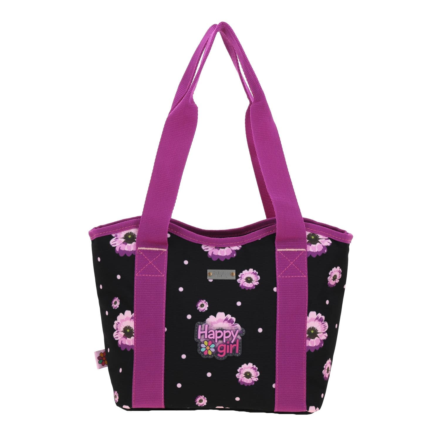 Lonchera escolar térmica Happy Girl by Chenson, Negro, duradera y divertida 4