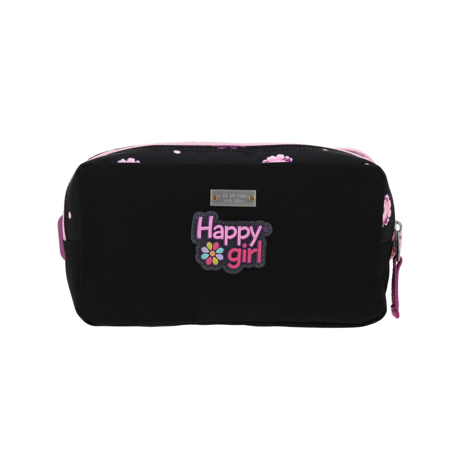 Lapicera escolar para niña Happy Girl by Chenson Negro con doble compartimento 4