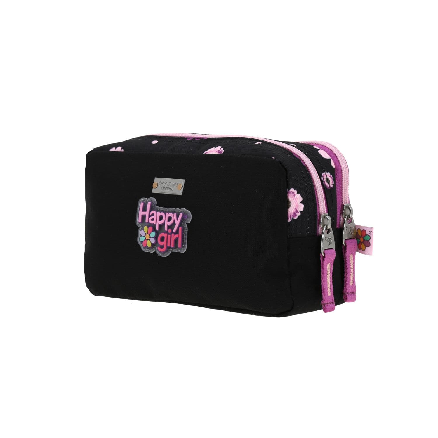 Lapicera escolar para niña Happy Girl by Chenson Negro con doble compartimento 5