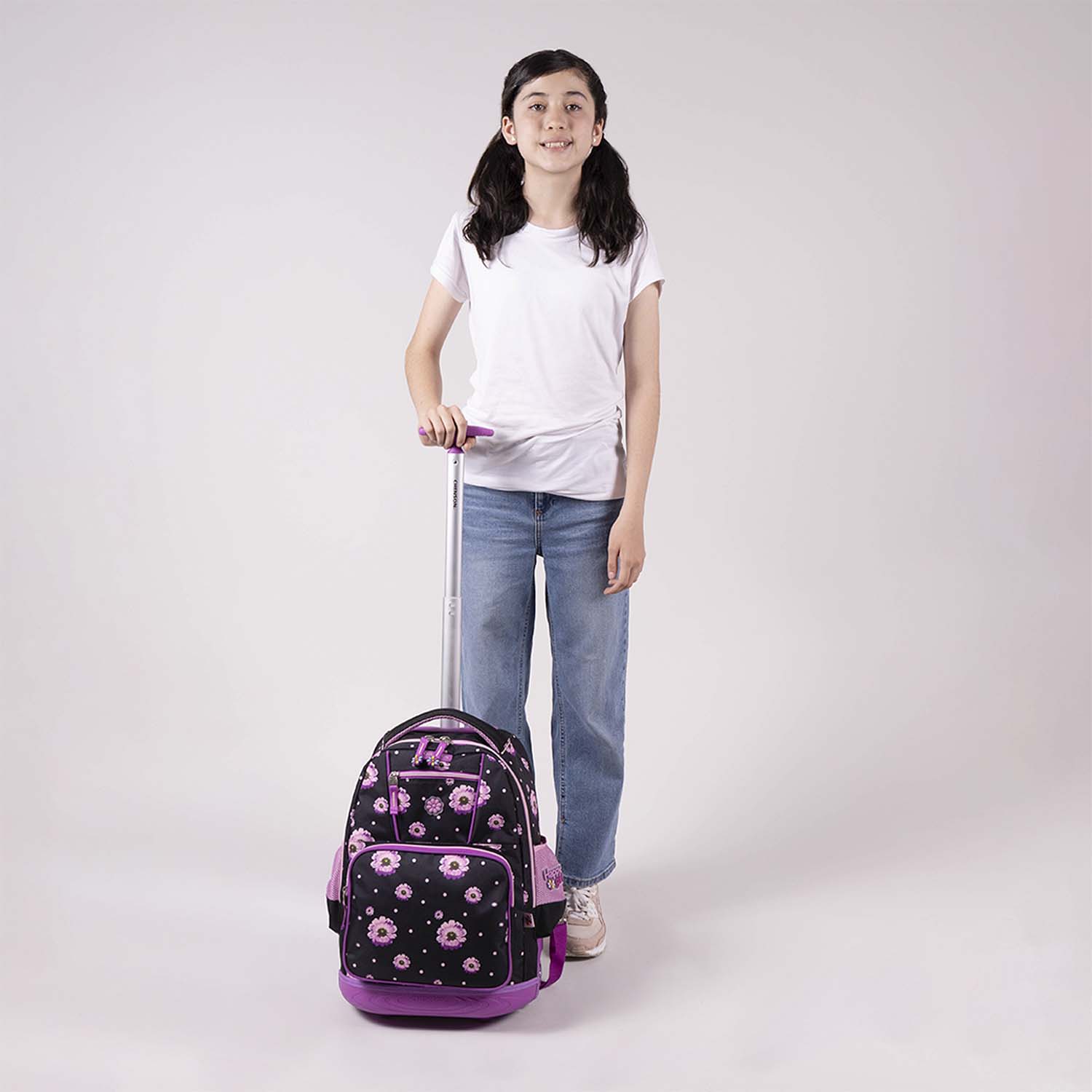 Mochila con Ruedas Happy Girl Negro para Niña - Divertida y Duradera - vista 2