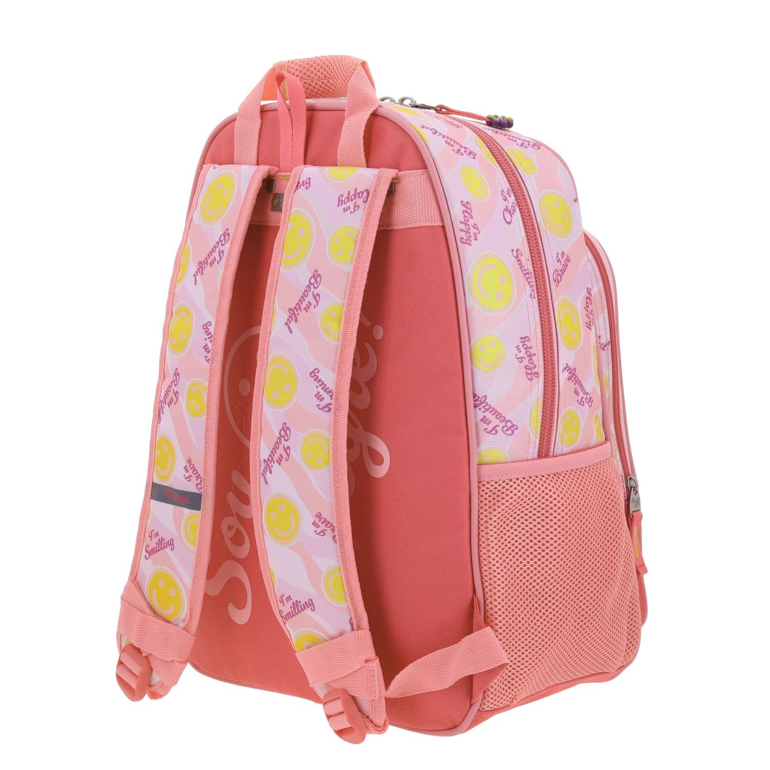 Mochila escolar para niña Happy Girl by Chenson color rosa con compartimentos 5