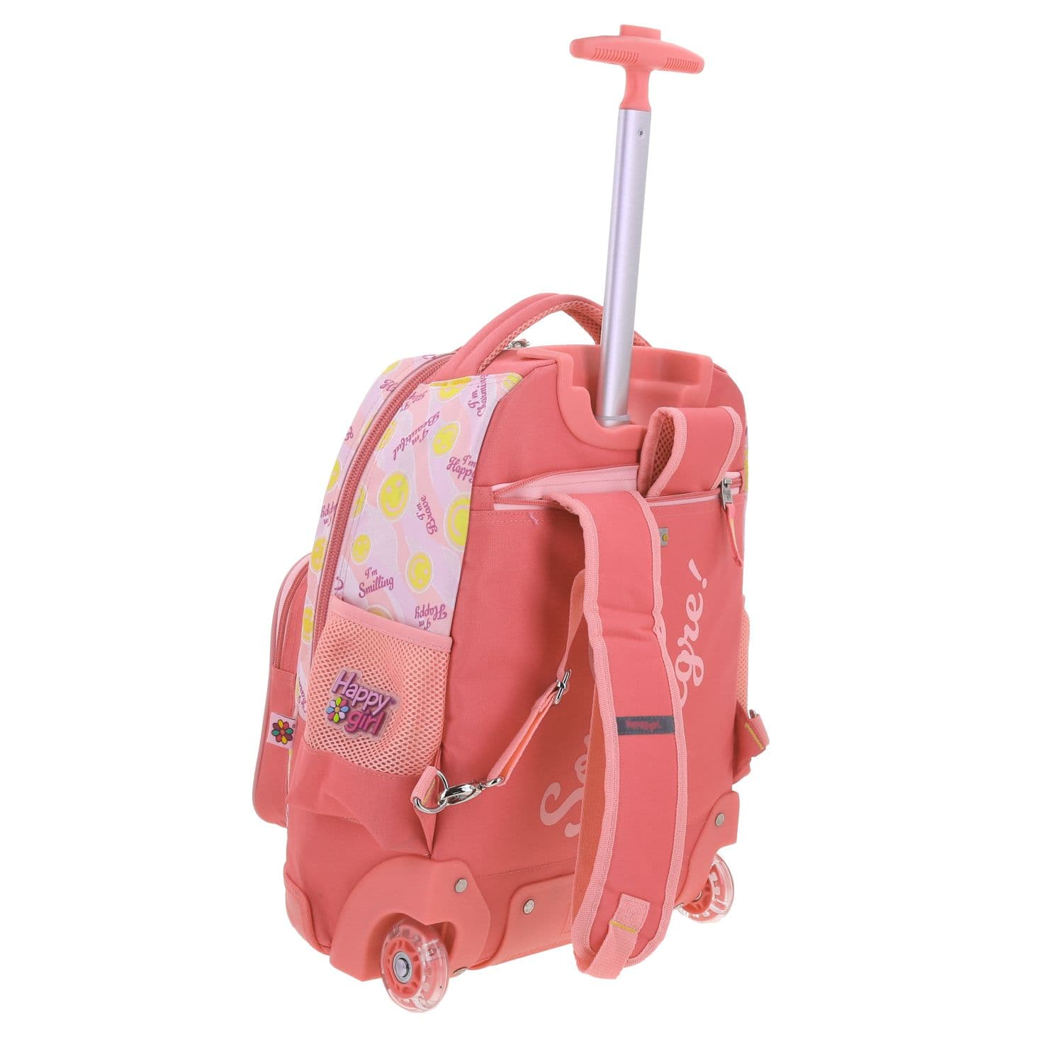Mochila con Ruedas Happy Girl Rosa para Niña - Diversión y Durabilidad 3