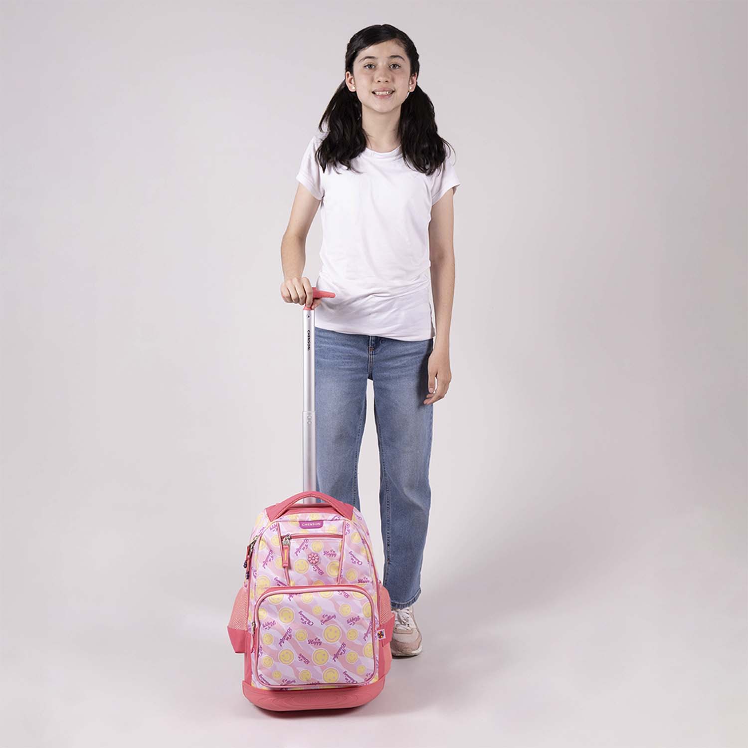 Mochila con Ruedas Happy Girl Rosa para Niña - Diversión y Durabilidad - vista 2