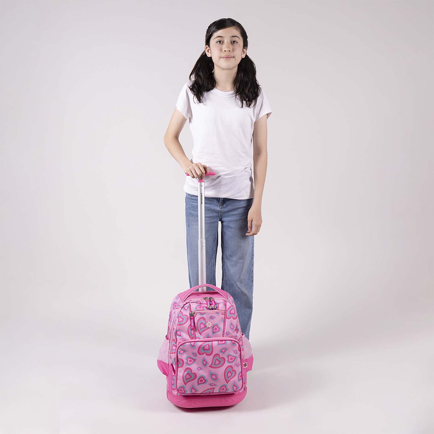 Mochila con Ruedas Happy Girl Rosa para Niña - Diversión y Durabilidad - vista 2