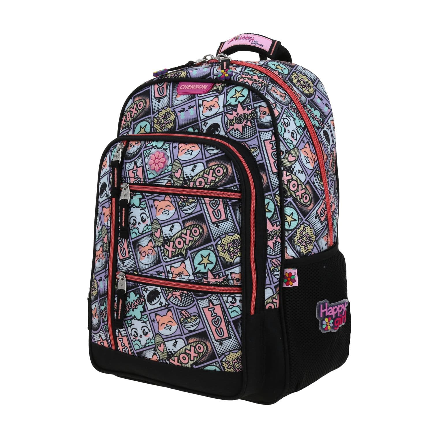 Mochila escolar para niña Happy Girl by Chenson color uva - Duradera y divertida 2