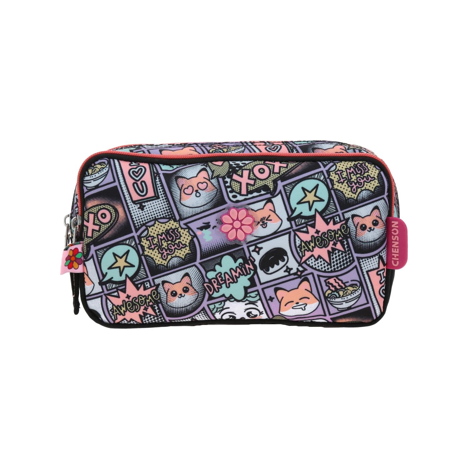 Lapicera escolar para niña Happy Girl Uva con doble compartimento