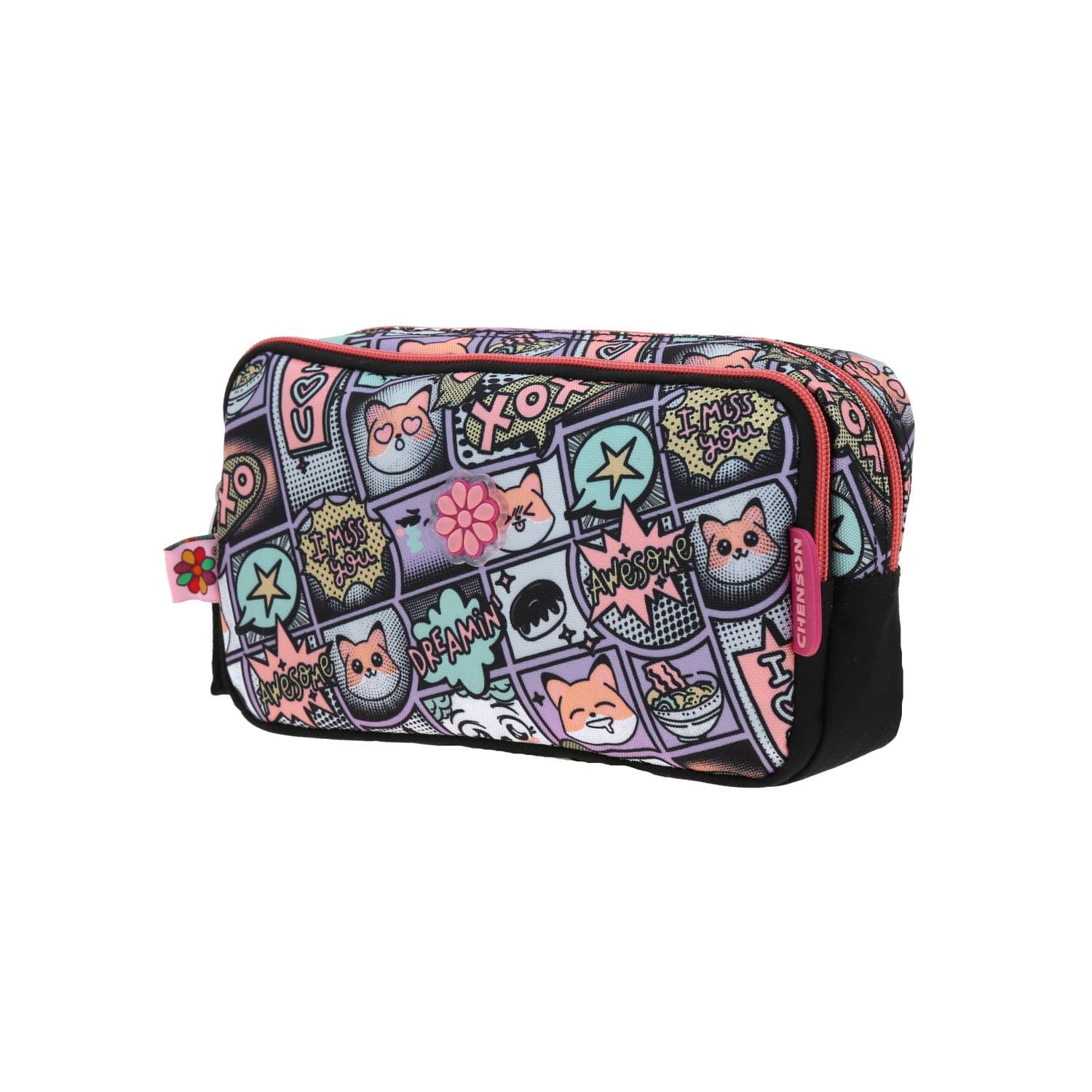 Lapicera escolar para niña Happy Girl Uva con doble compartimento 2