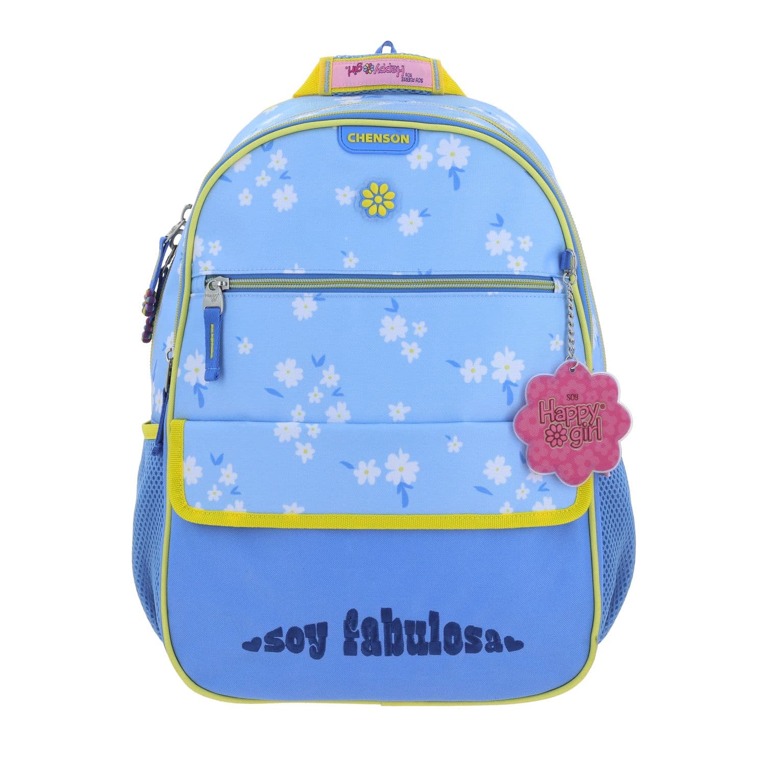 Mochila escolar para niña Happy Girl by Chenson azul con amplio compartimento