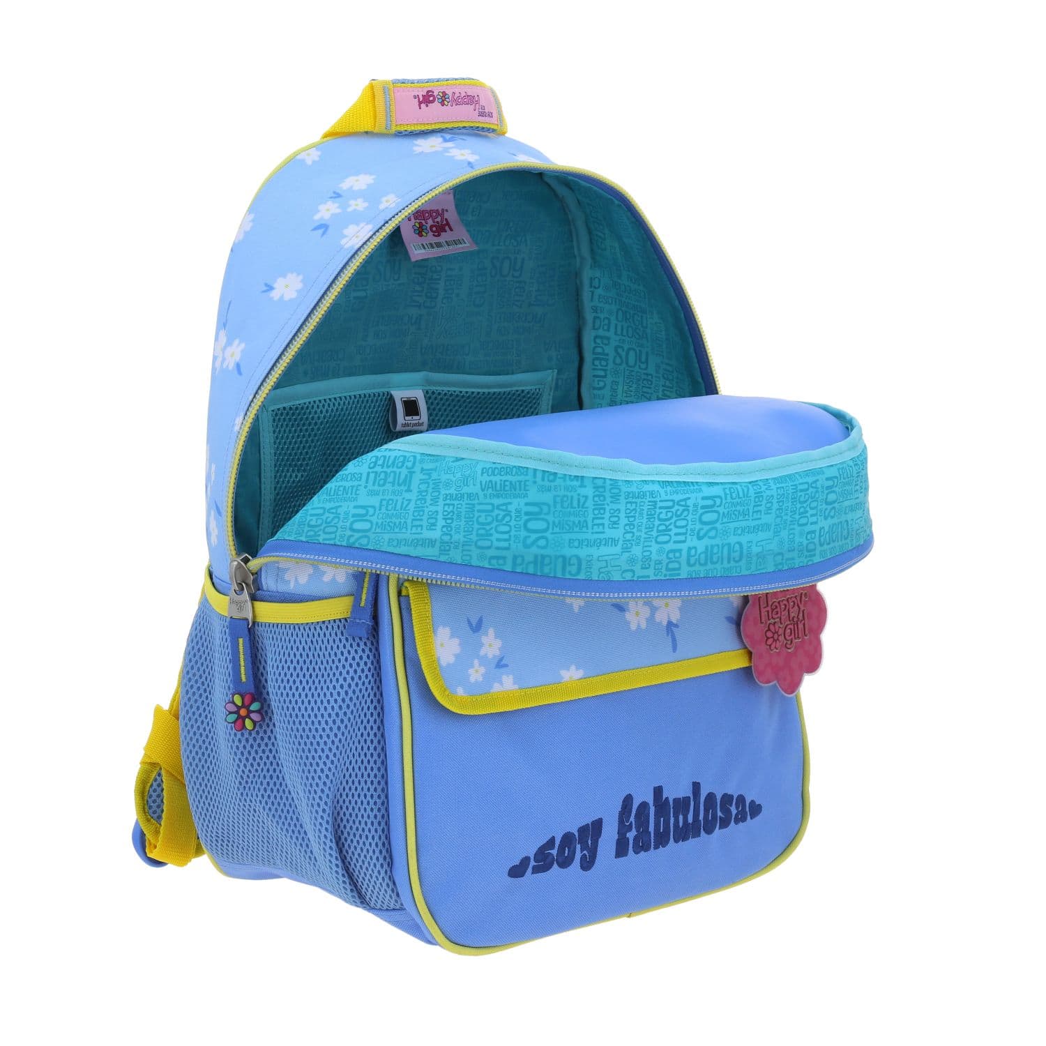 Mochila escolar para niña Happy Girl by Chenson azul con amplio compartimento - vista 2