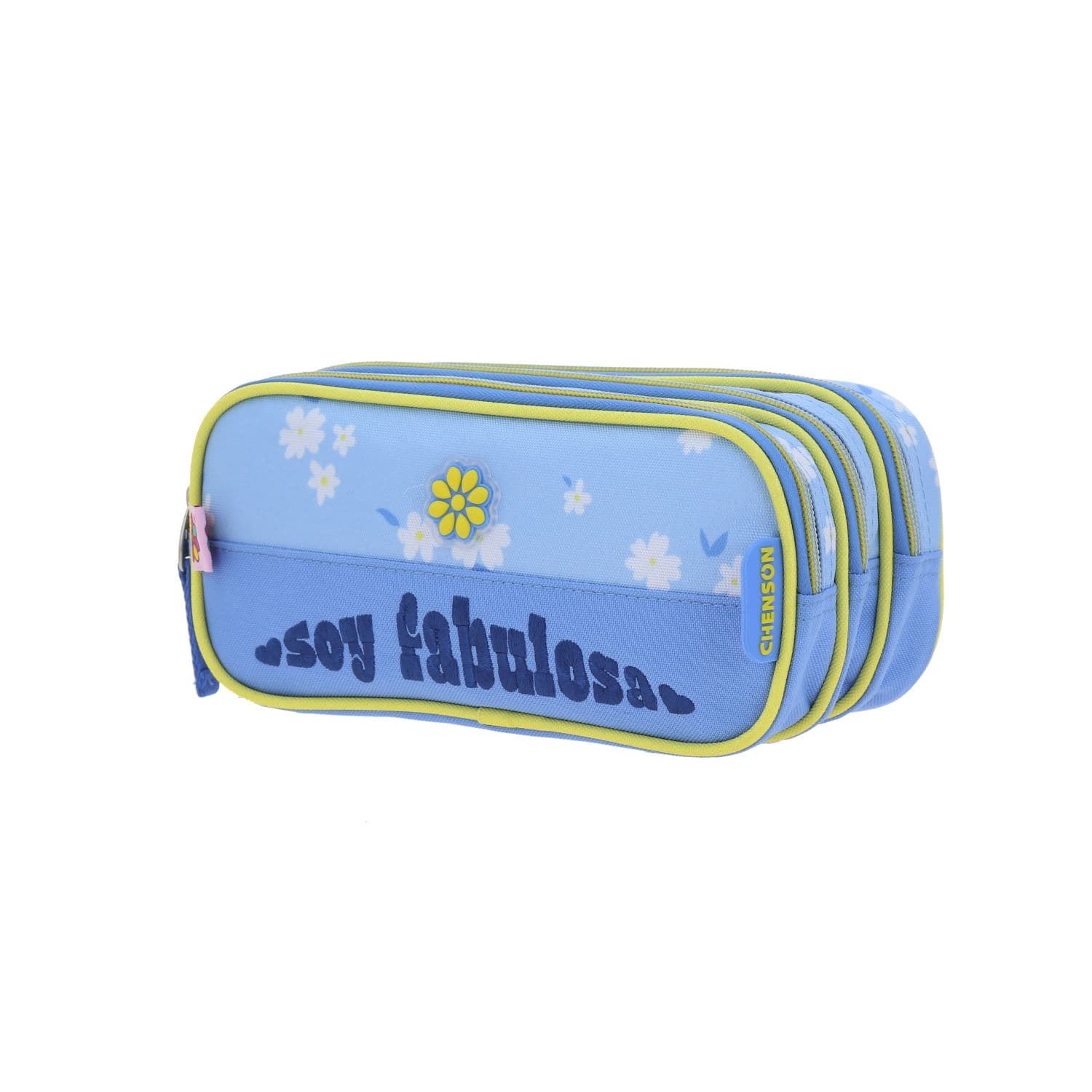 Lapicera escolar Happy Girl by Chenson azul con triple compartimento 2