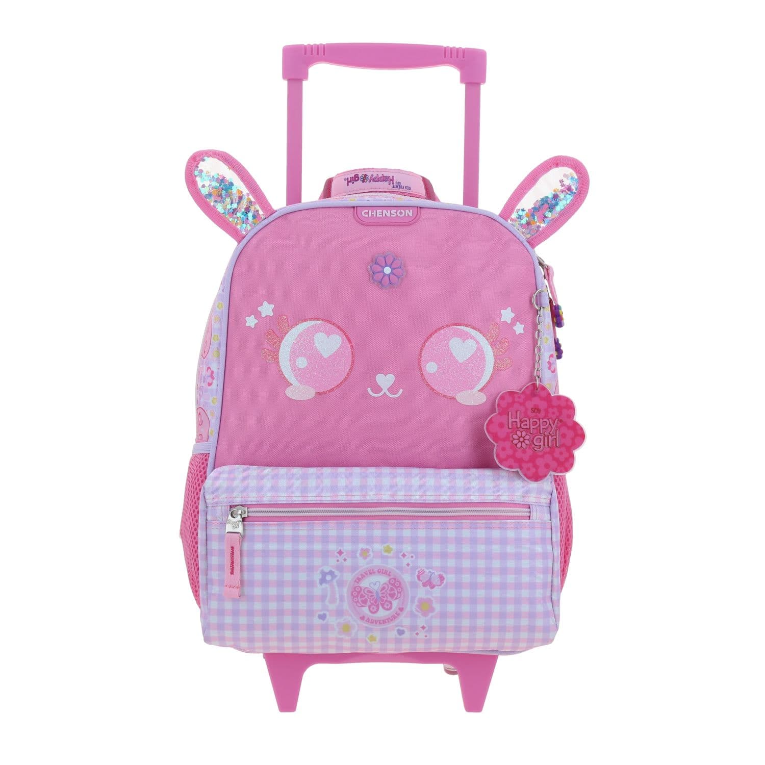 Mochila con Ruedas Happy Girl Rosa para Niña - Divertida y Duradera