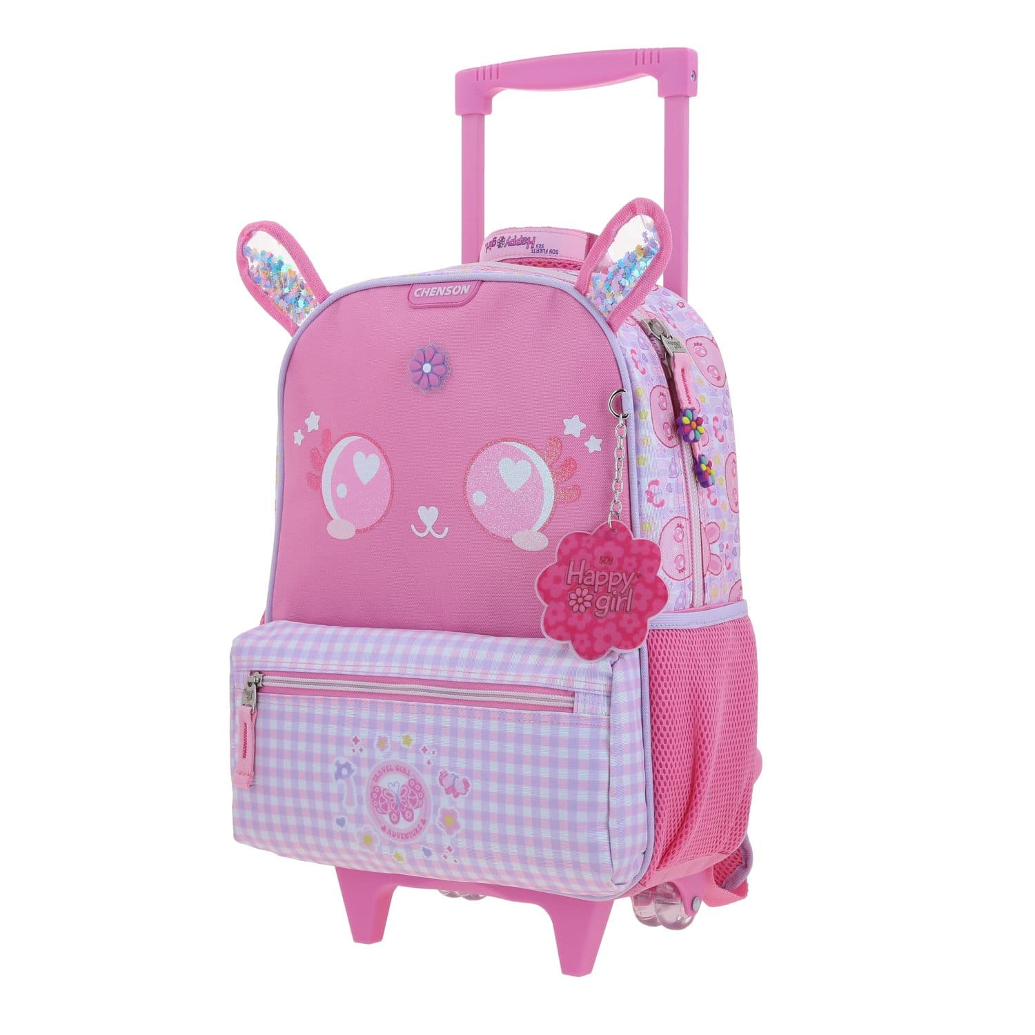 Mochila con Ruedas Happy Girl Rosa para Niña - Divertida y Duradera 2
