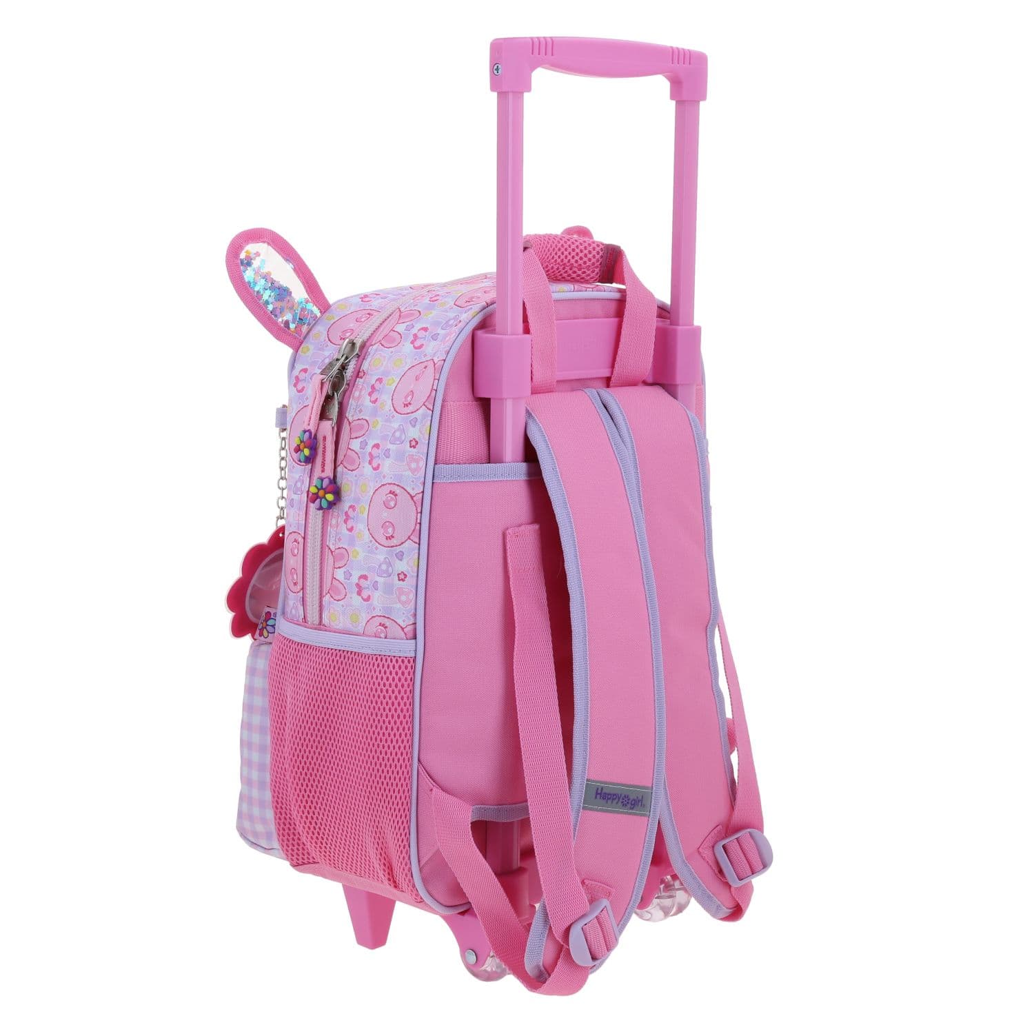 Mochila con Ruedas Happy Girl Rosa para Niña - Divertida y Duradera 3