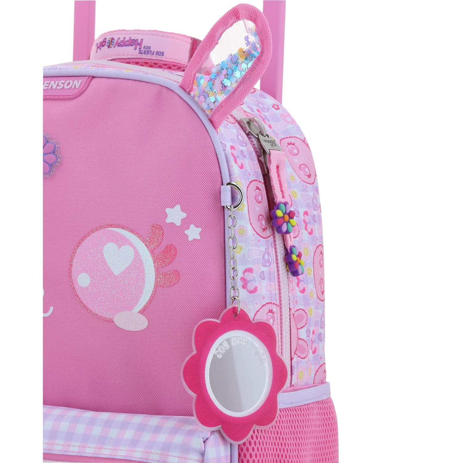 Mochila con Ruedas Happy Girl Rosa para Niña - Divertida y Duradera - vista 2