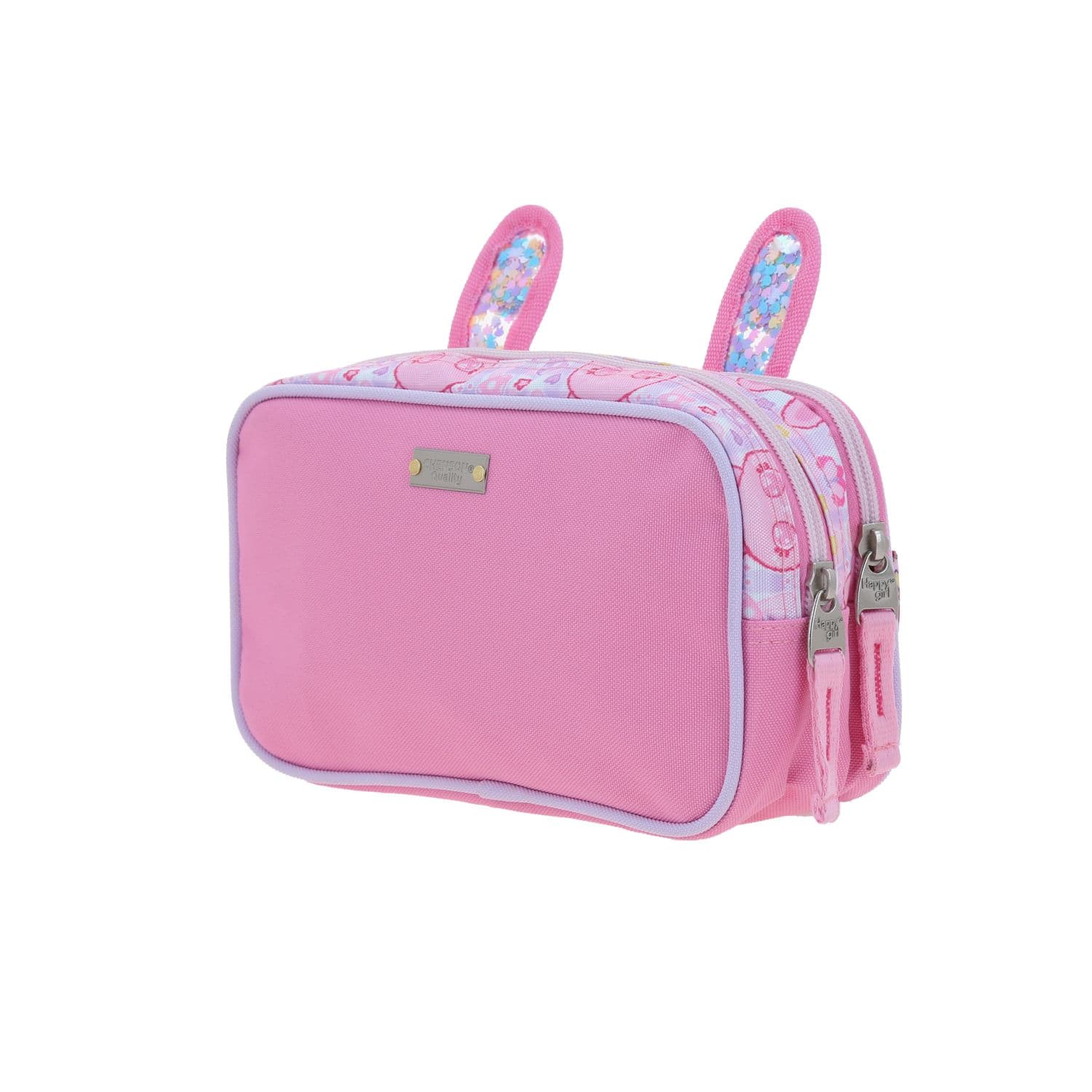 Lapicera escolar para niña Happy Girl rosa con doble bolsillo 5