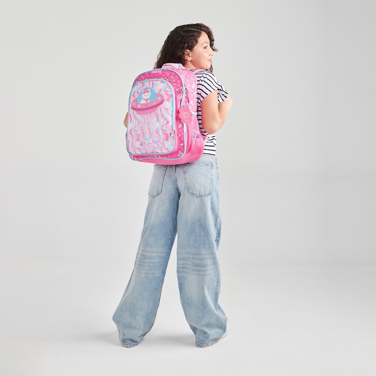 Mochila escolar para niña Happy Girl by Chenson Rosa con amplio compartimento - vista 2