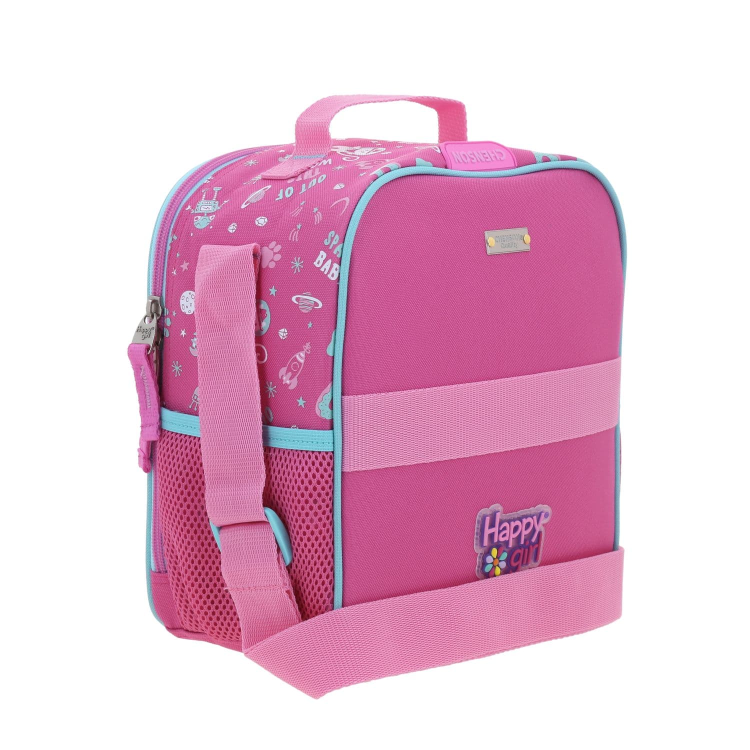 Lonchera escolar térmica Happy Girl rosa para niña - Duradera y divertida 3