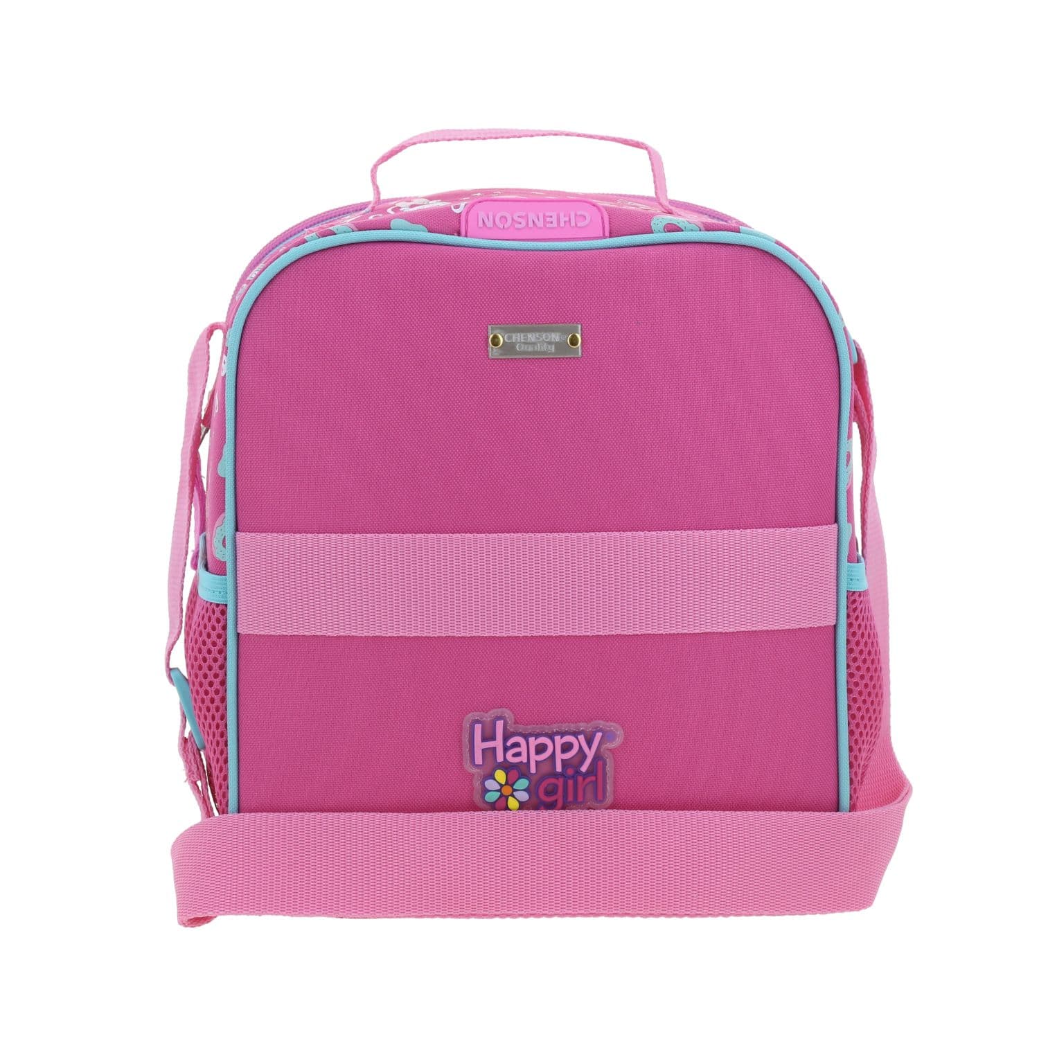 Lonchera escolar térmica Happy Girl rosa para niña - Duradera y divertida 4