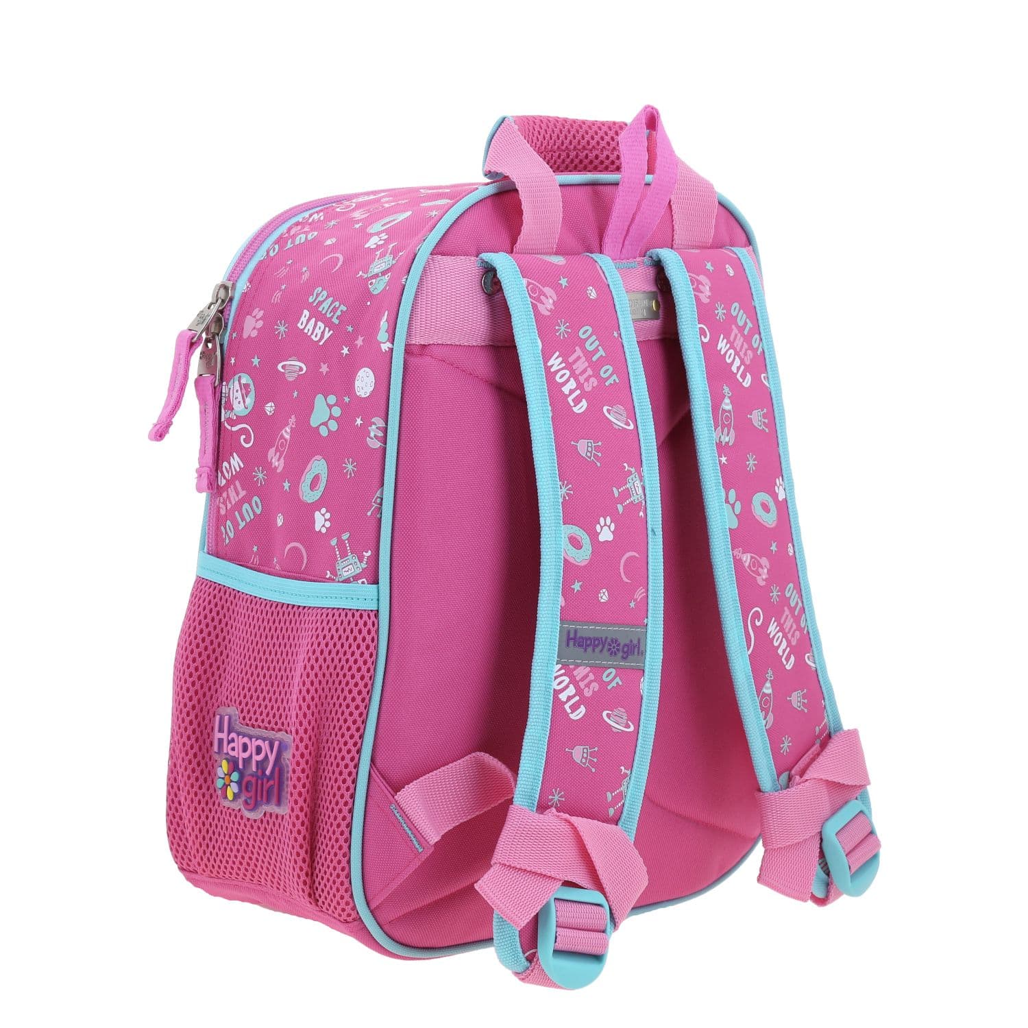 Mochila escolar para niña Happy Girl by Chenson Rosa con gran compartimento 3