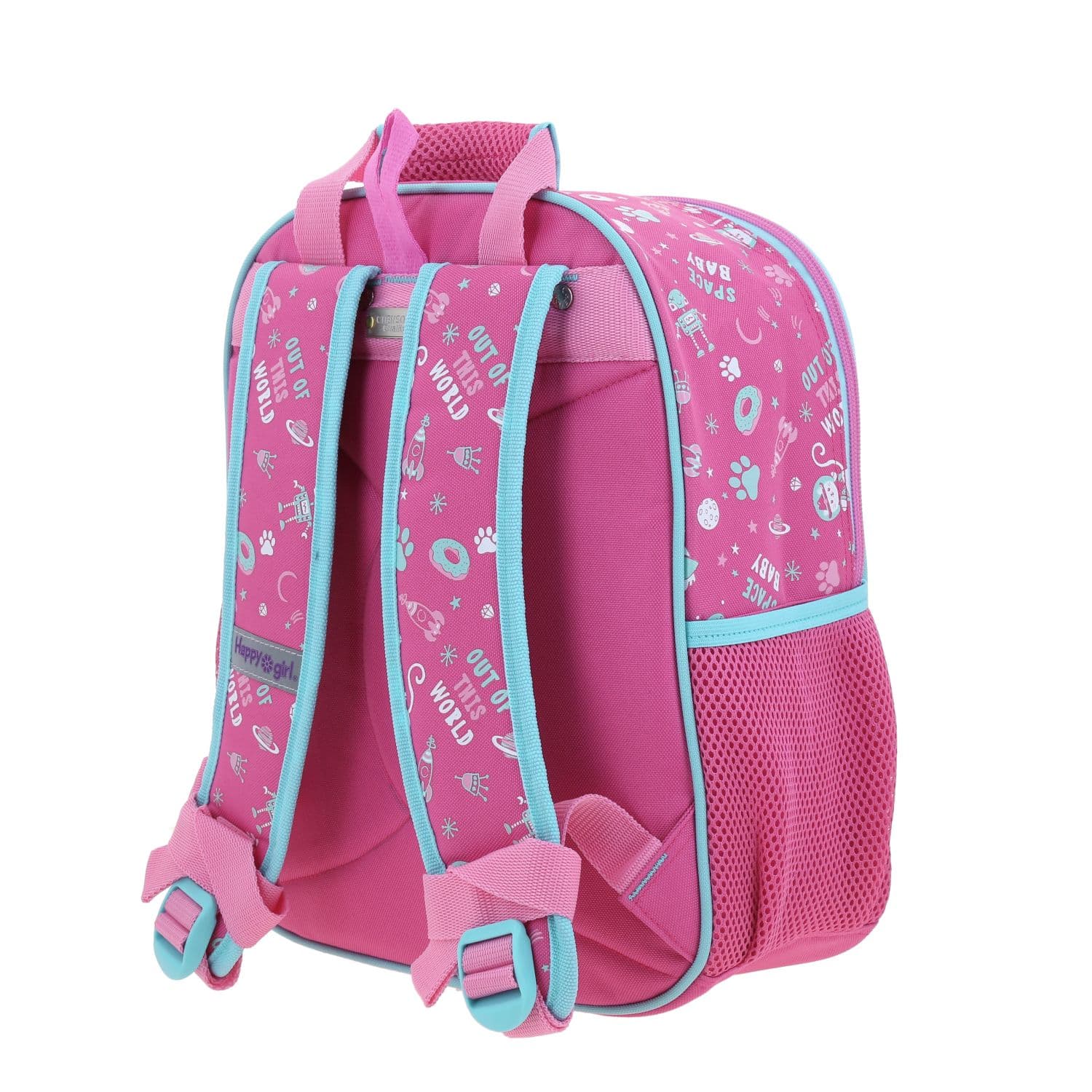 Mochila escolar para niña Happy Girl by Chenson Rosa con gran compartimento 5