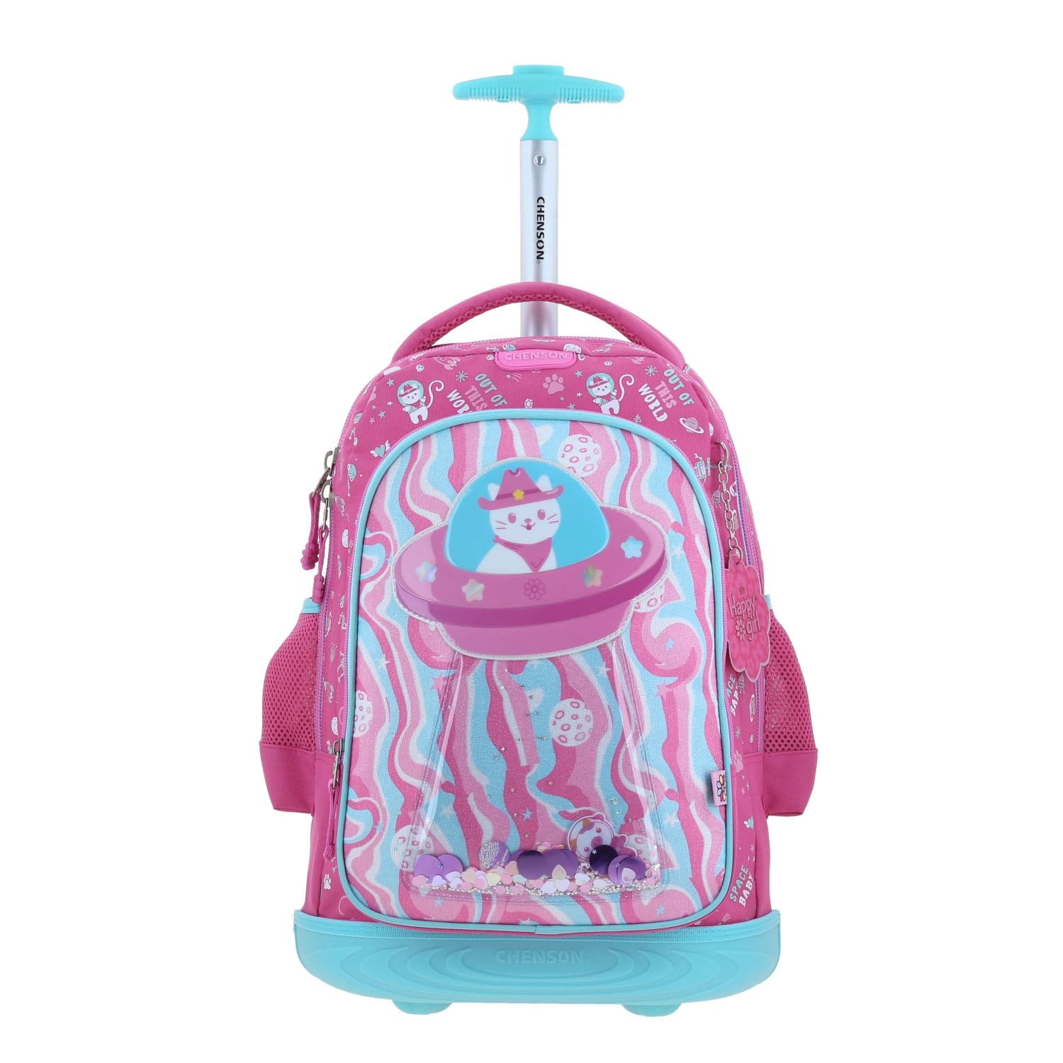 Mochila con Ruedas Happy Girl Rosa para Niña - Diversión y Durabilidad