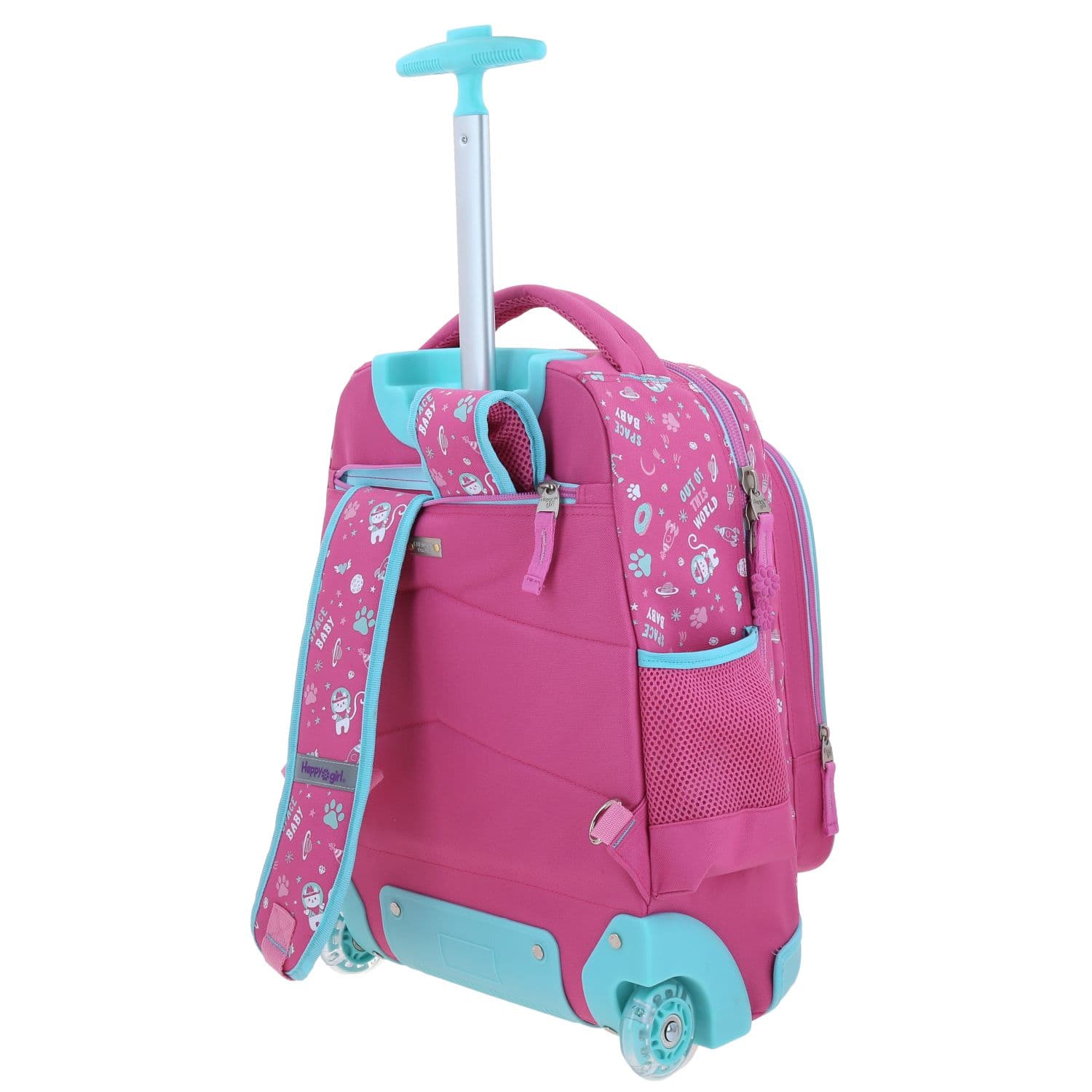 Mochila con Ruedas Happy Girl Rosa para Niña - Diversión y Durabilidad 5