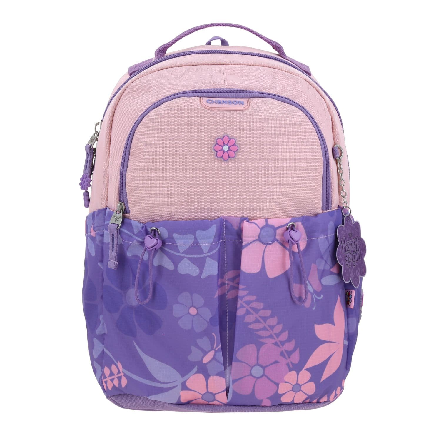 Mochila escolar para niña Happy Girl by Chenson color uva con compartimentos